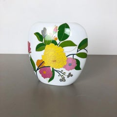 Colorful 1970s Art Vase Floral Porcelain Vase by W. Bauer for Rosenthal, Germany