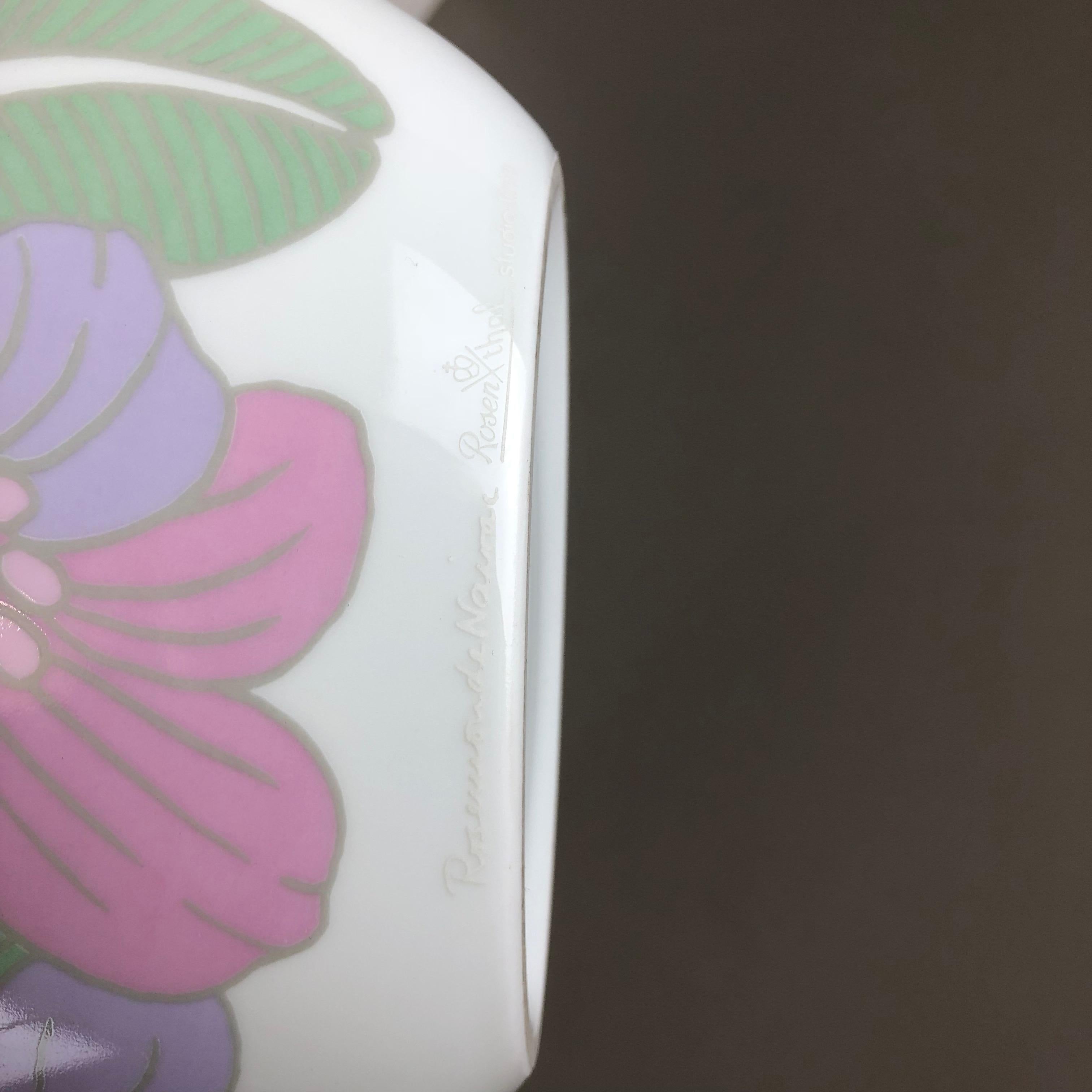 Vase d'art coloré en porcelaine des années 1970 Vase Rosemonde Nairac pour Rosenthal Allemagne en vente 6