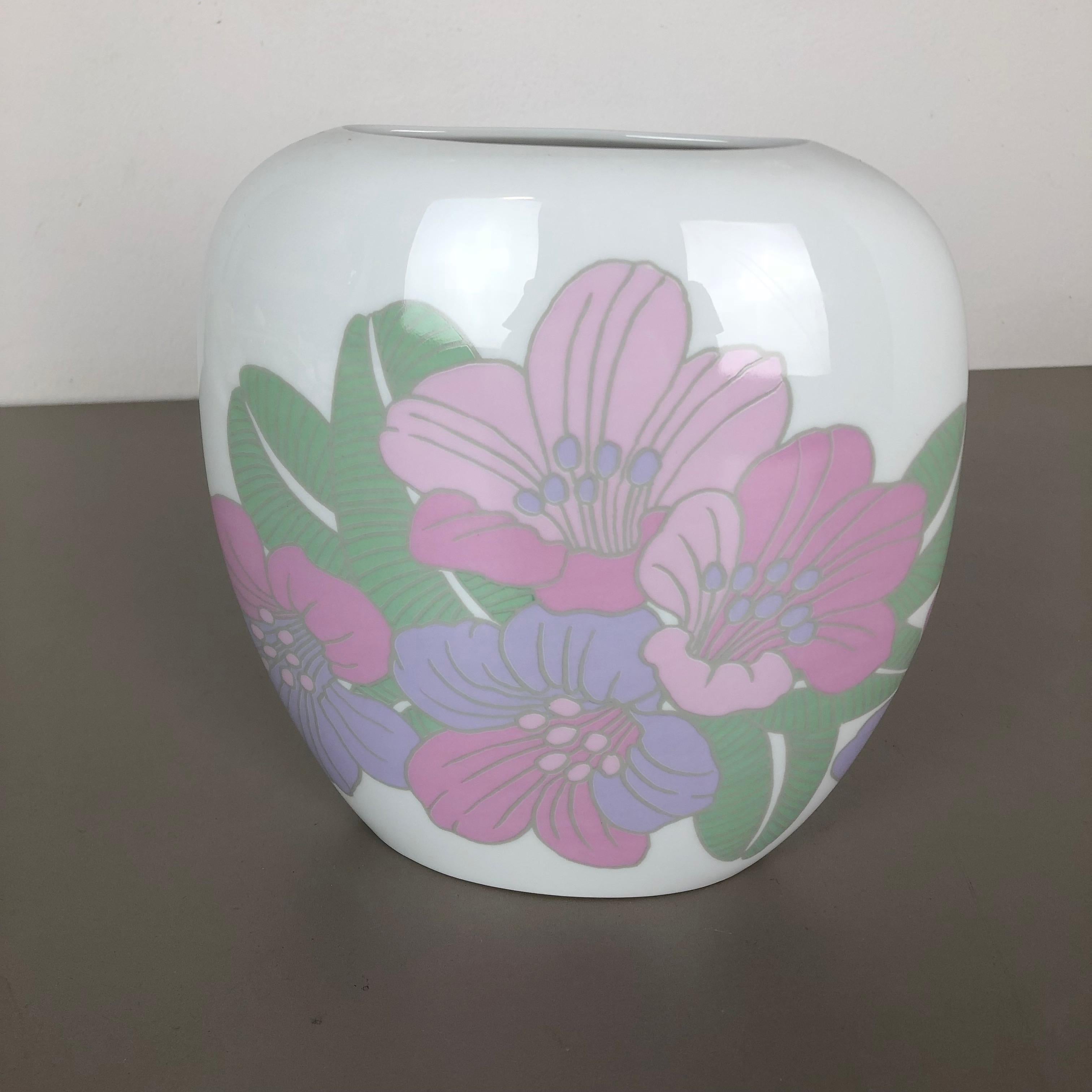 Colorful 1970s Art Vase Porcelain Vase Rosemonde Nairac for Rosenthal Germany For Sale 11