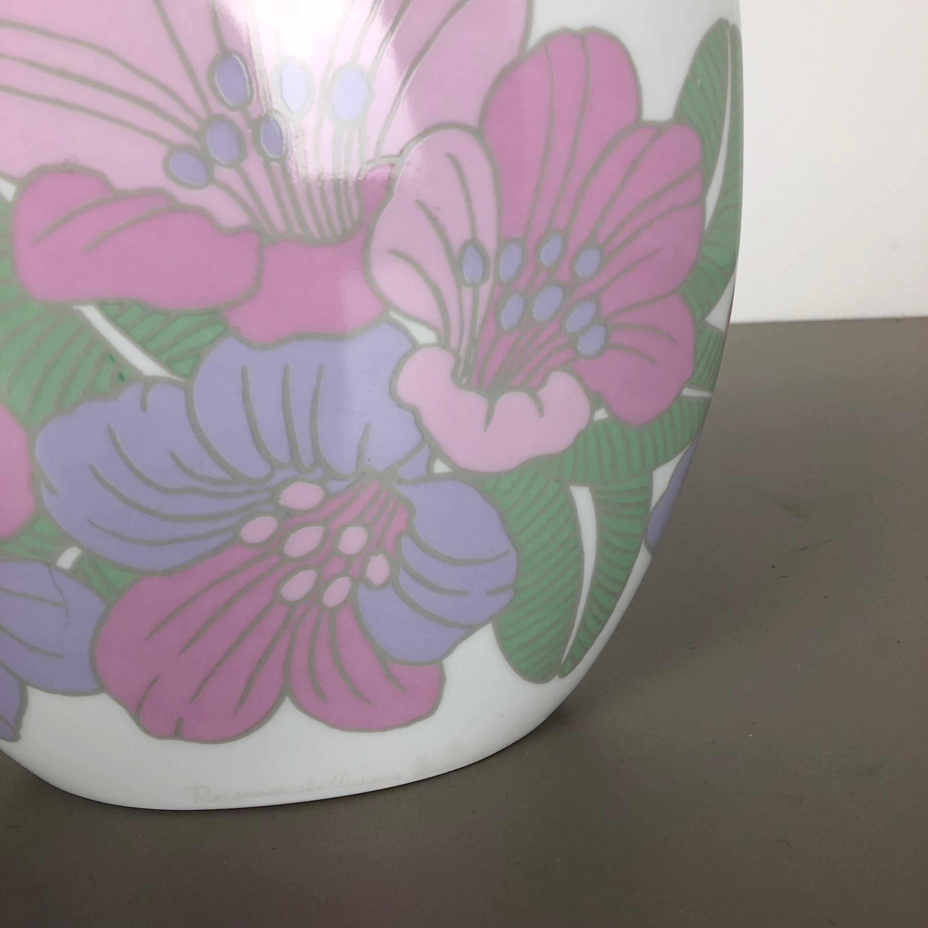 20th Century Colorful 1970s Art Vase Porcelain Vase Rosemonde Nairac for Rosenthal Germany For Sale