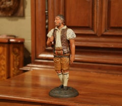 Statuetta in ferro dipinta a mano francese del XIX secolo