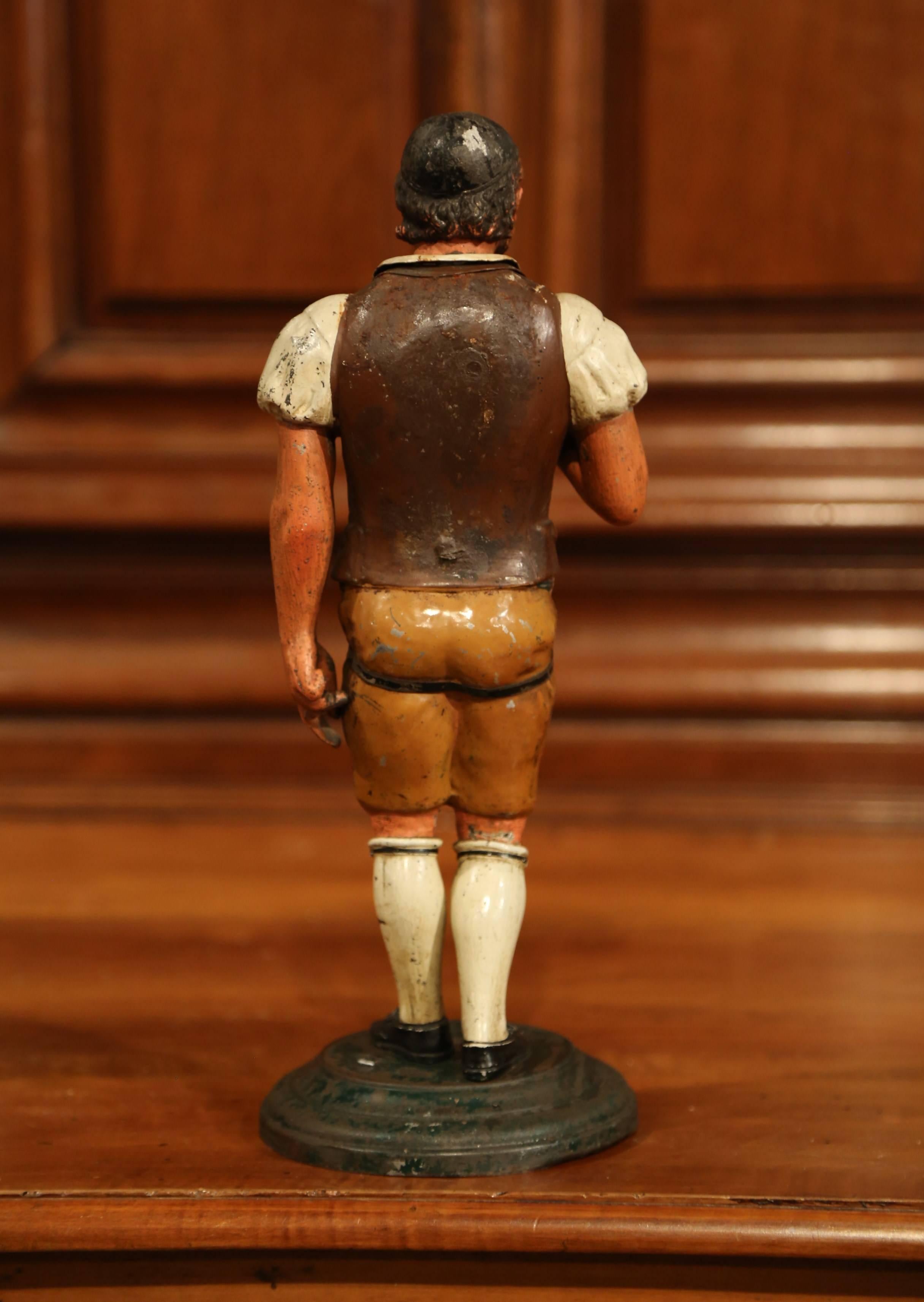 19th Century French Hand Painted Iron Tole Figurine For Sale 4