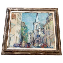 Colorful 20th Century Oil Painting of Paris by Italian Artist Piero Solavaggione
