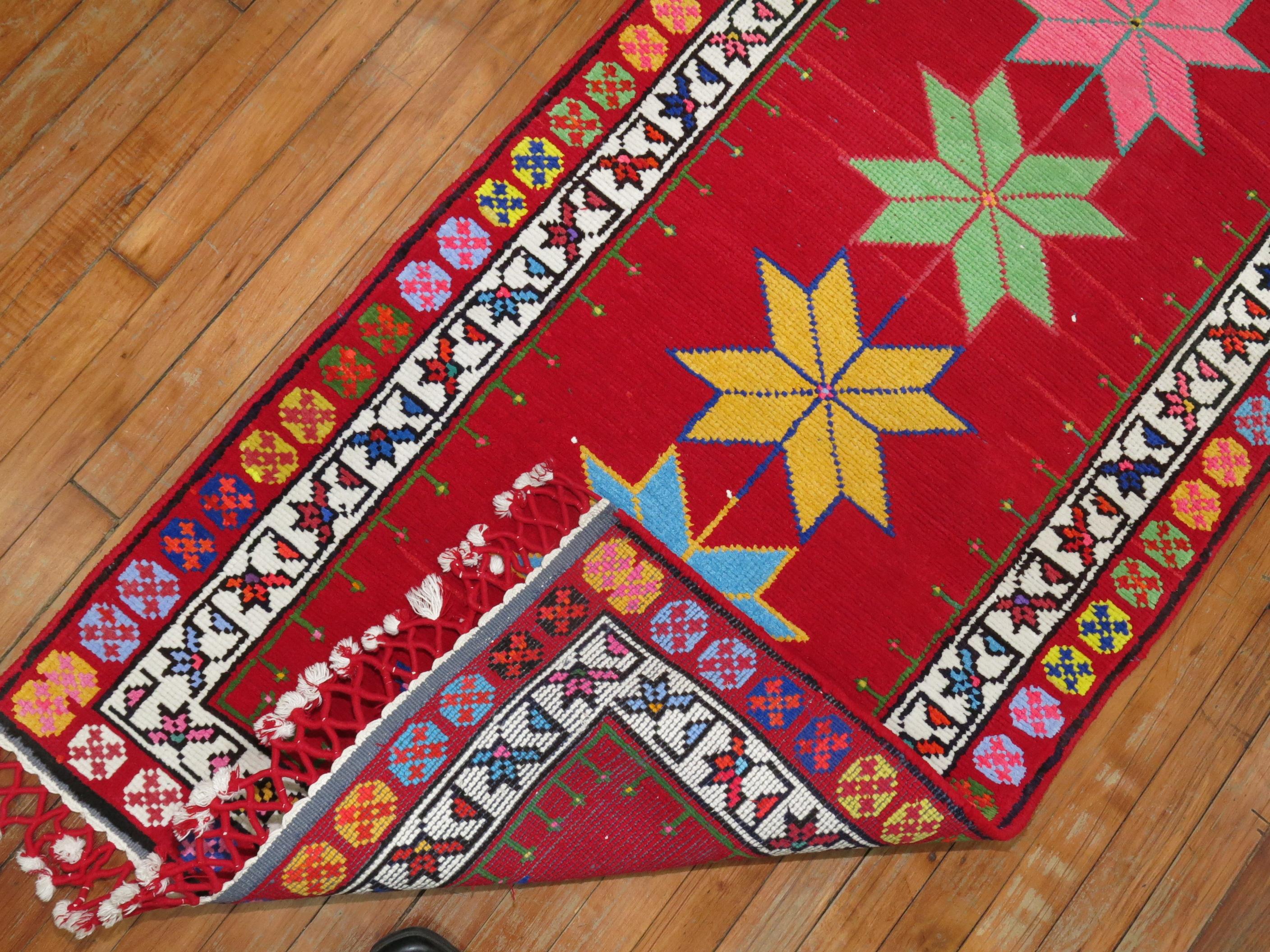 Colorful 20th Century Turkish Bohemian Runner In Good Condition For Sale In New York, NY