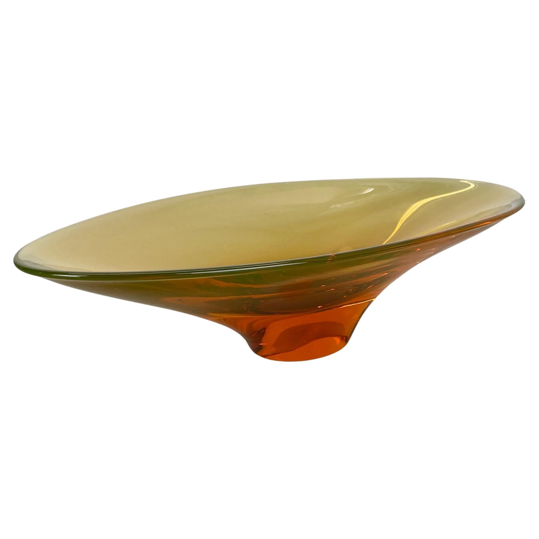 colorata ciotola in vetro di Murano da 29cm Centrotavola di Flavio Poli, Attrib. Italia, anni '70