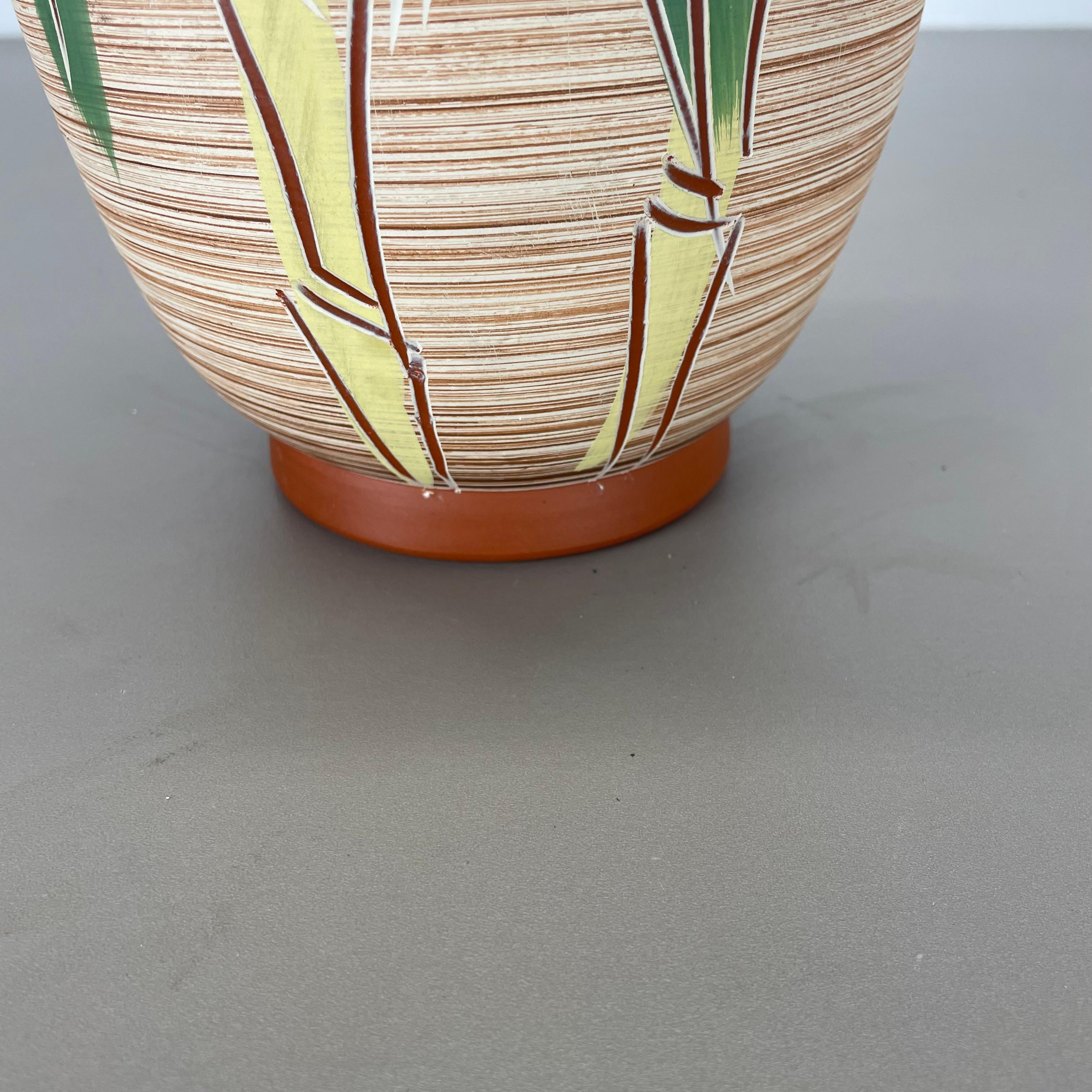 Colorful Abstract BAMBOO Ceramic Pottery Vase by EIWA Ceramics, Germany 1950s For Sale 5