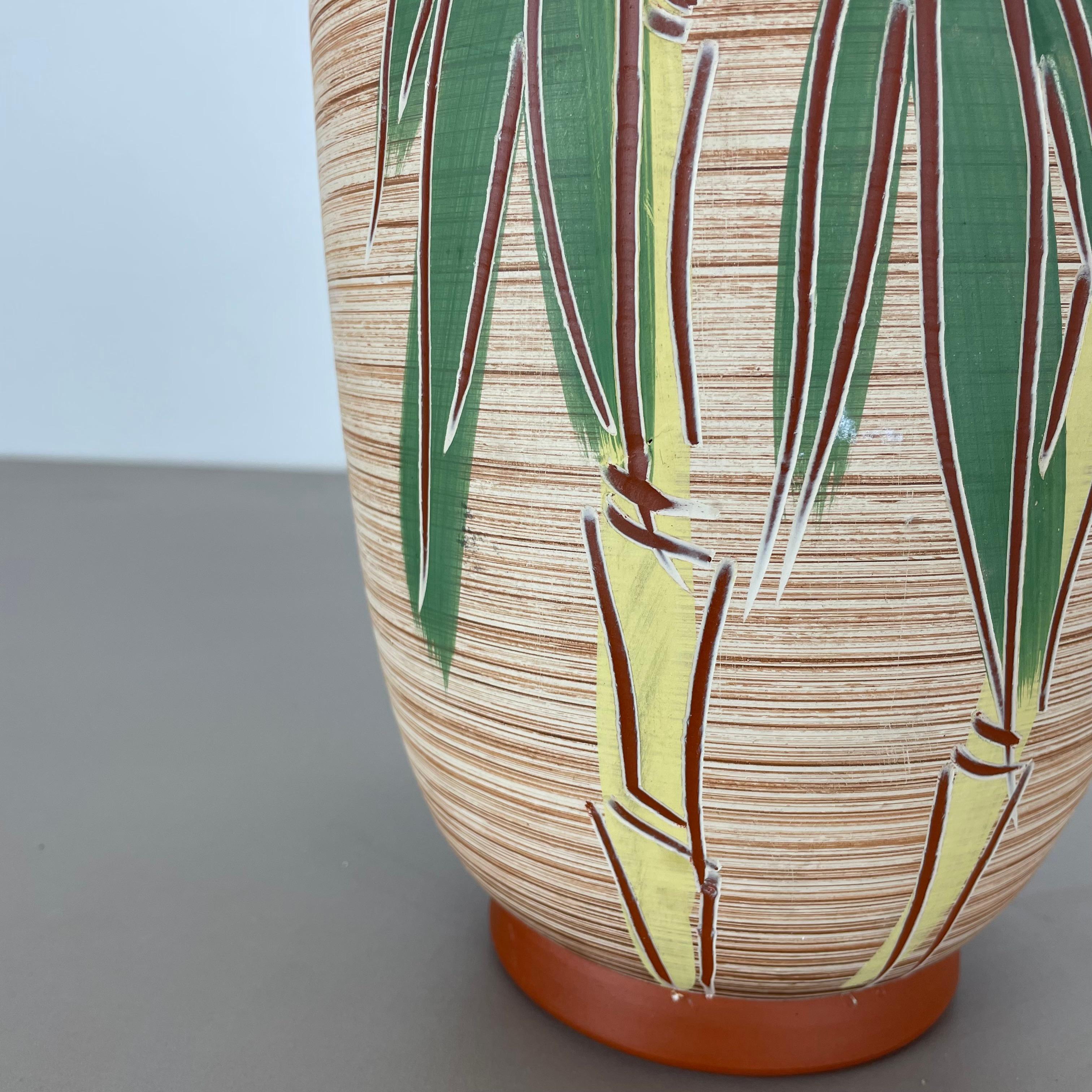 Colorful Abstract BAMBOO Ceramic Pottery Vase by EIWA Ceramics, Germany 1950s For Sale 6