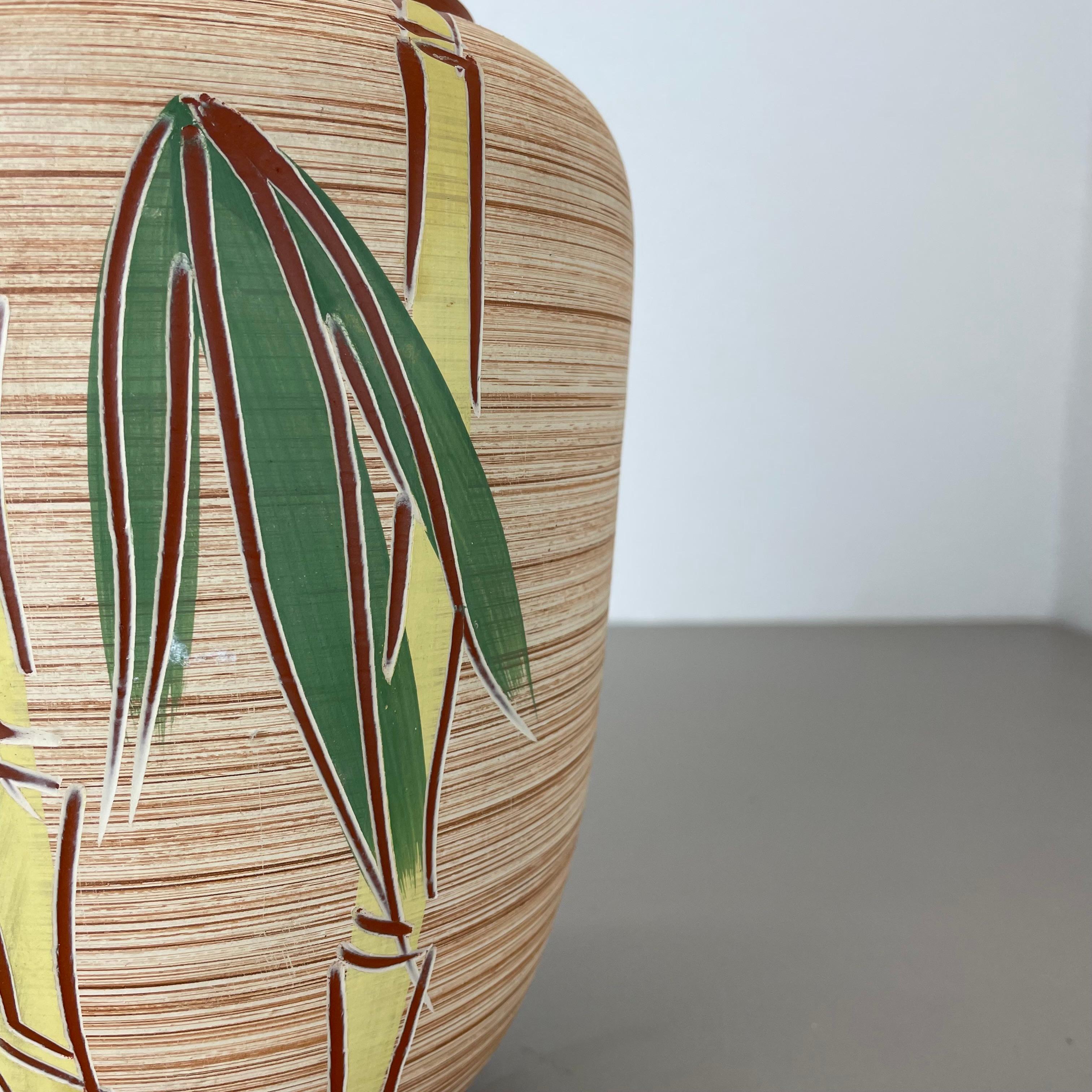 Colorful Abstract BAMBOO Ceramic Pottery Vase by EIWA Ceramics, Germany 1950s For Sale 7