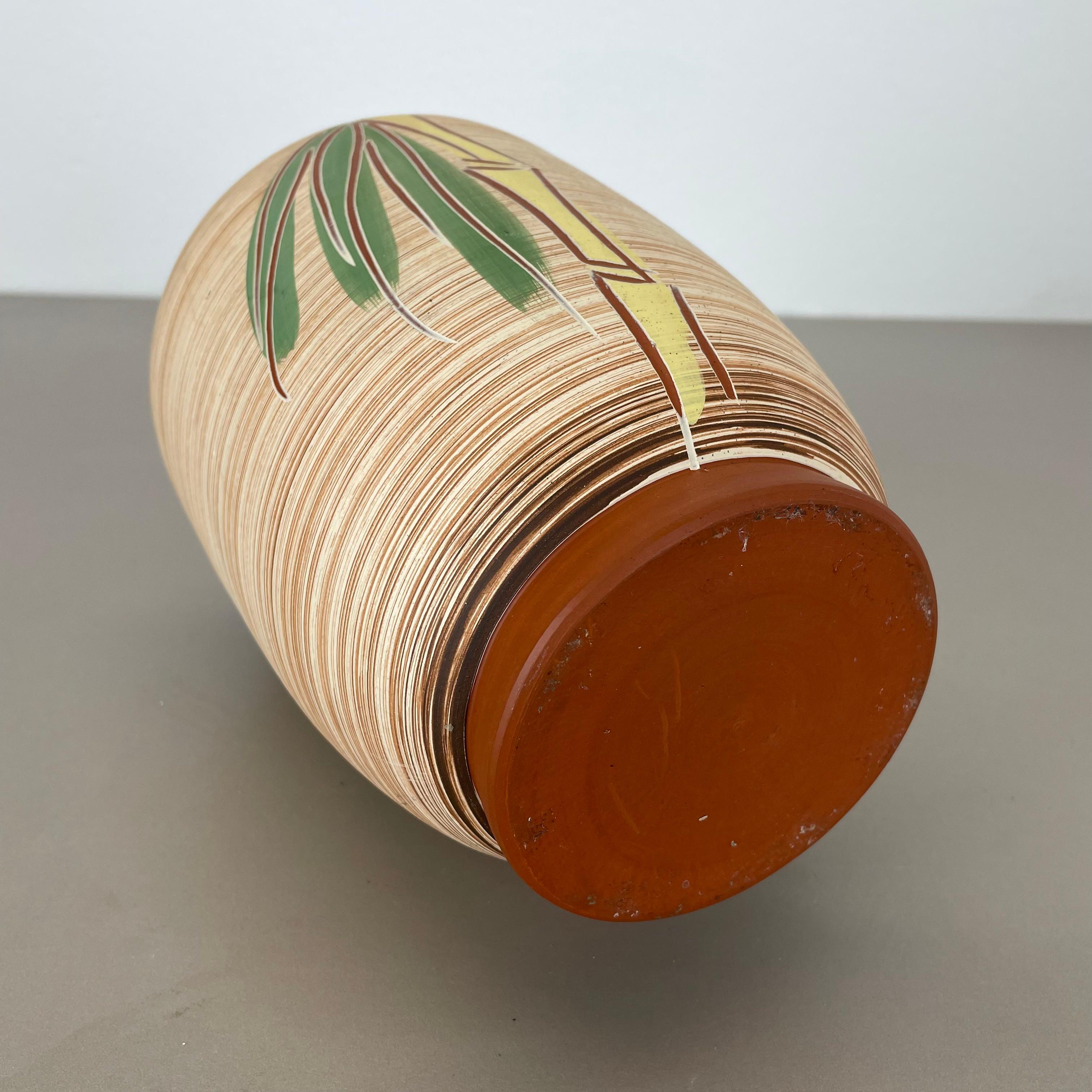 Colorful Abstract BAMBOO Ceramic Pottery Vase by EIWA Ceramics, Germany 1950s For Sale 11
