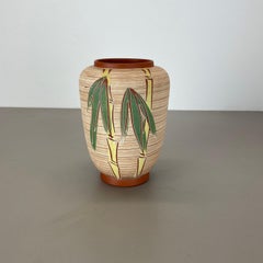 Colorful Abstract BAMBOO Ceramic Pottery Vase by EIWA Ceramics, Germany 1950s