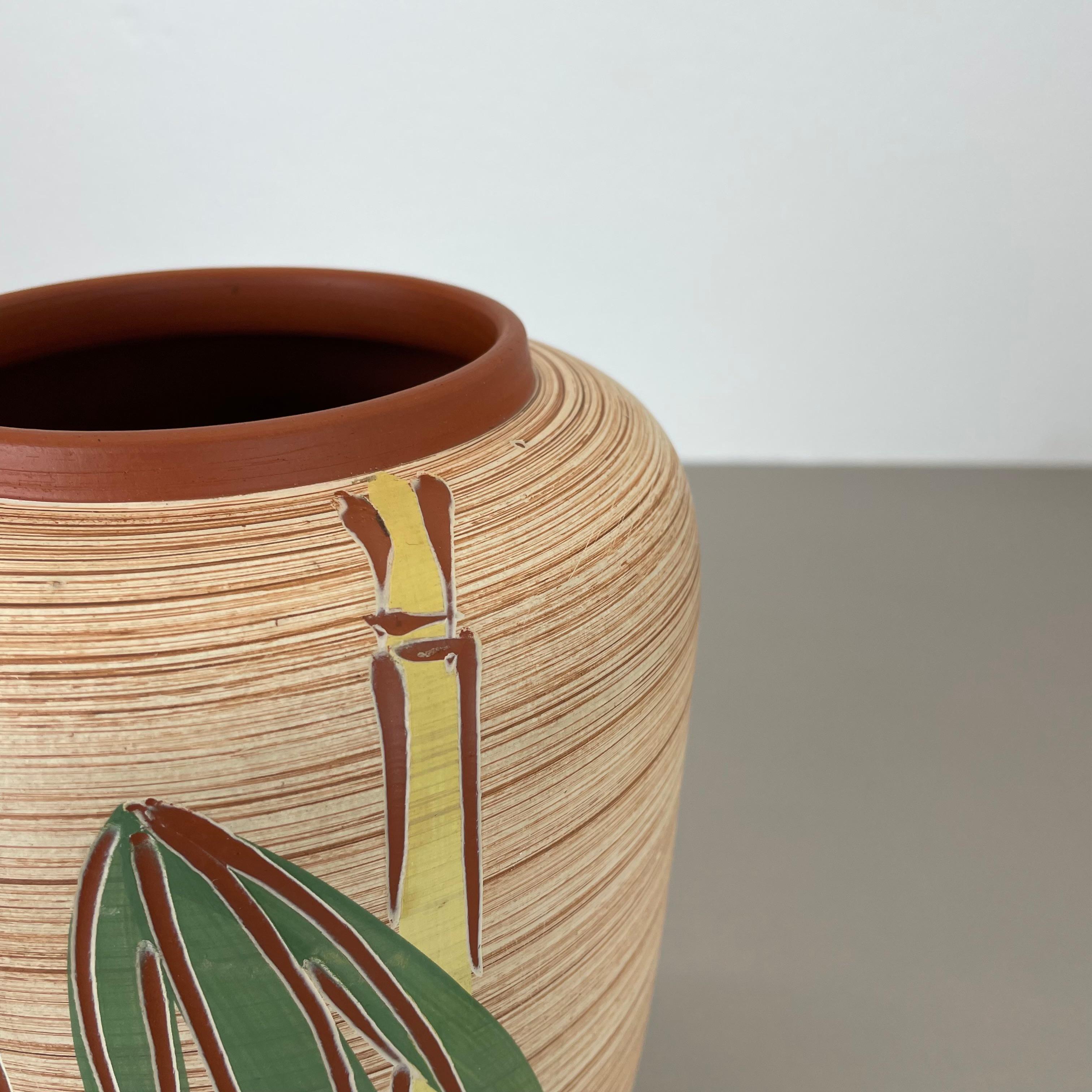 Colorful Abstract BAMBOO Ceramic Pottery Vase by EIWA Ceramics, Germany 1950s For Sale 2