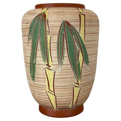 Colorful Abstract BAMBOO Ceramic Pottery Vase by EIWA Ceramics, Germany 1950s