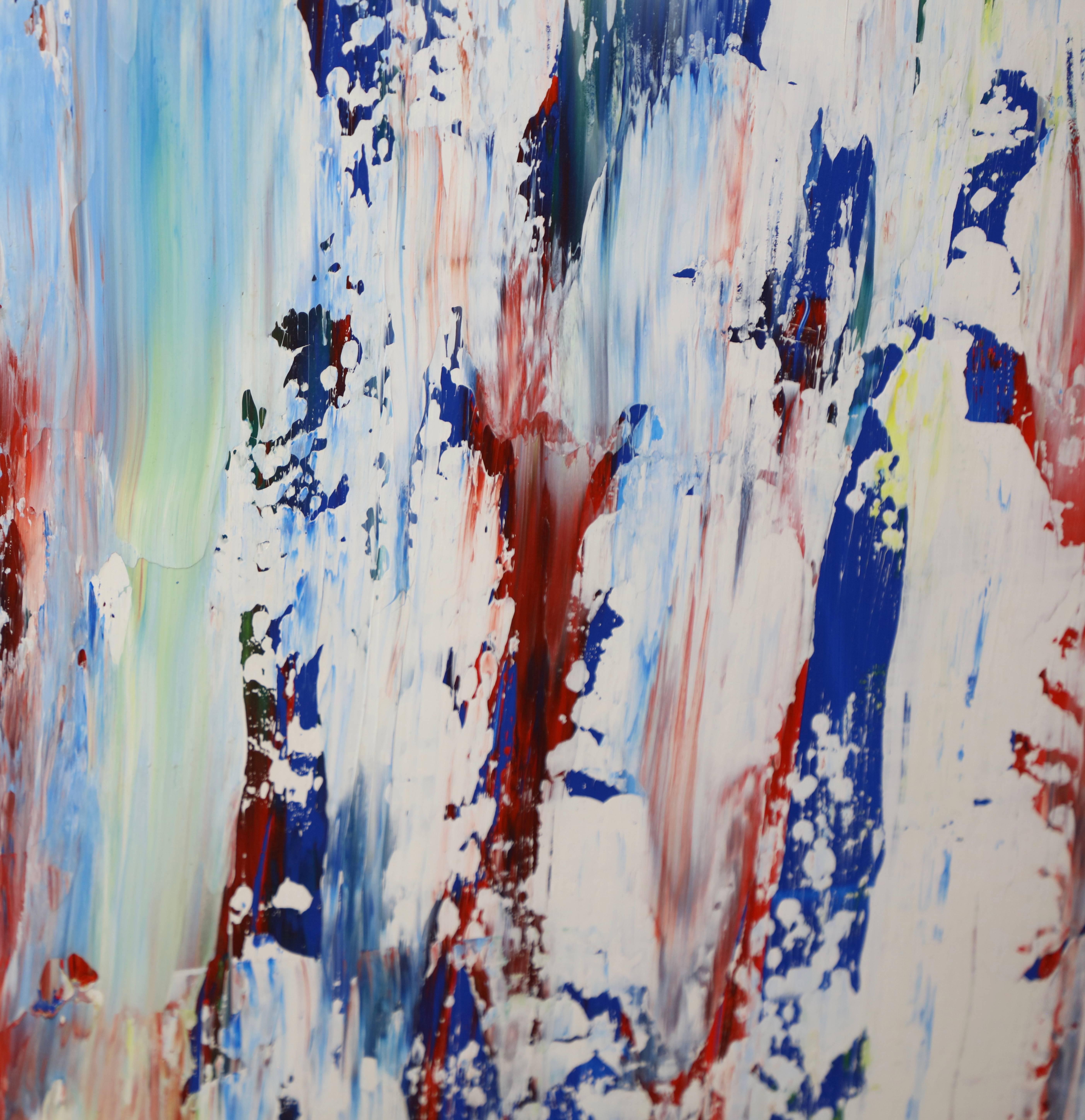 Un abstracto impresionante del célebre artista californiano John Szabo. Esta pieza es eléctrica por sus tonos vibrantes. Tiene pequeñas marcas de manipulación.