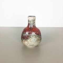 Vase en céramique abstraite colorée de Karlsruher Majolika, Allemagne, années 1950