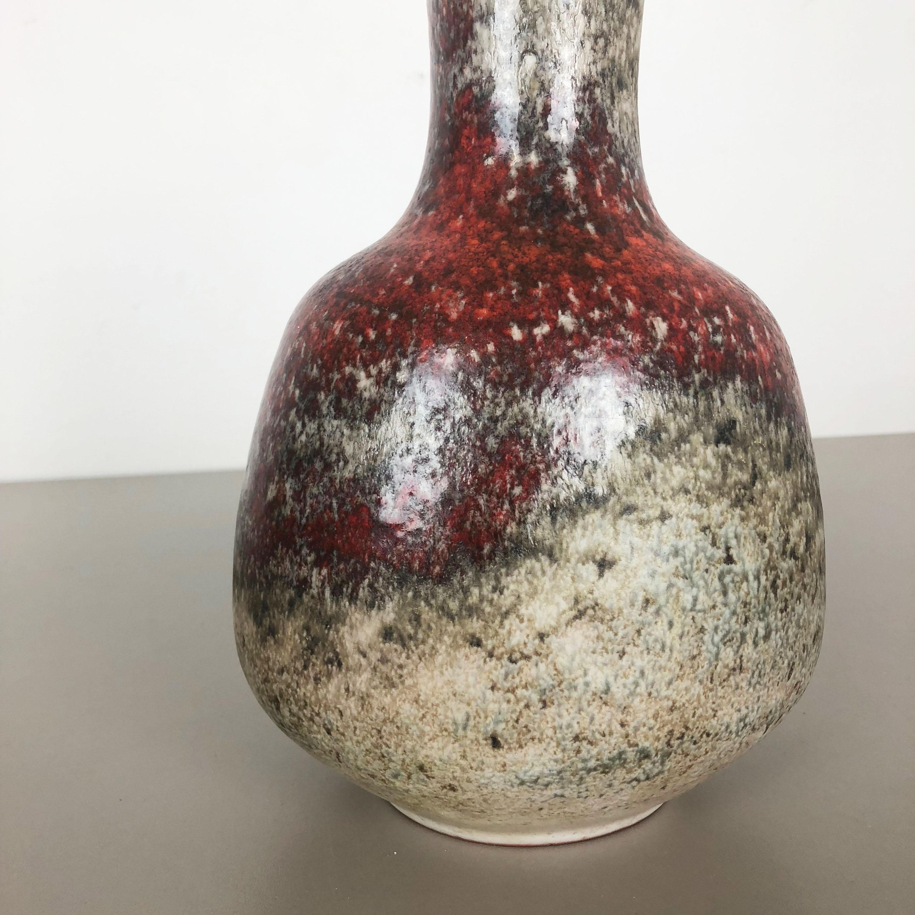 Colorful Abstract Ceramic Pottery Vase by Karlsruher Majolika, Germany, 1950s In Good Condition For Sale In Kirchlengern, DE