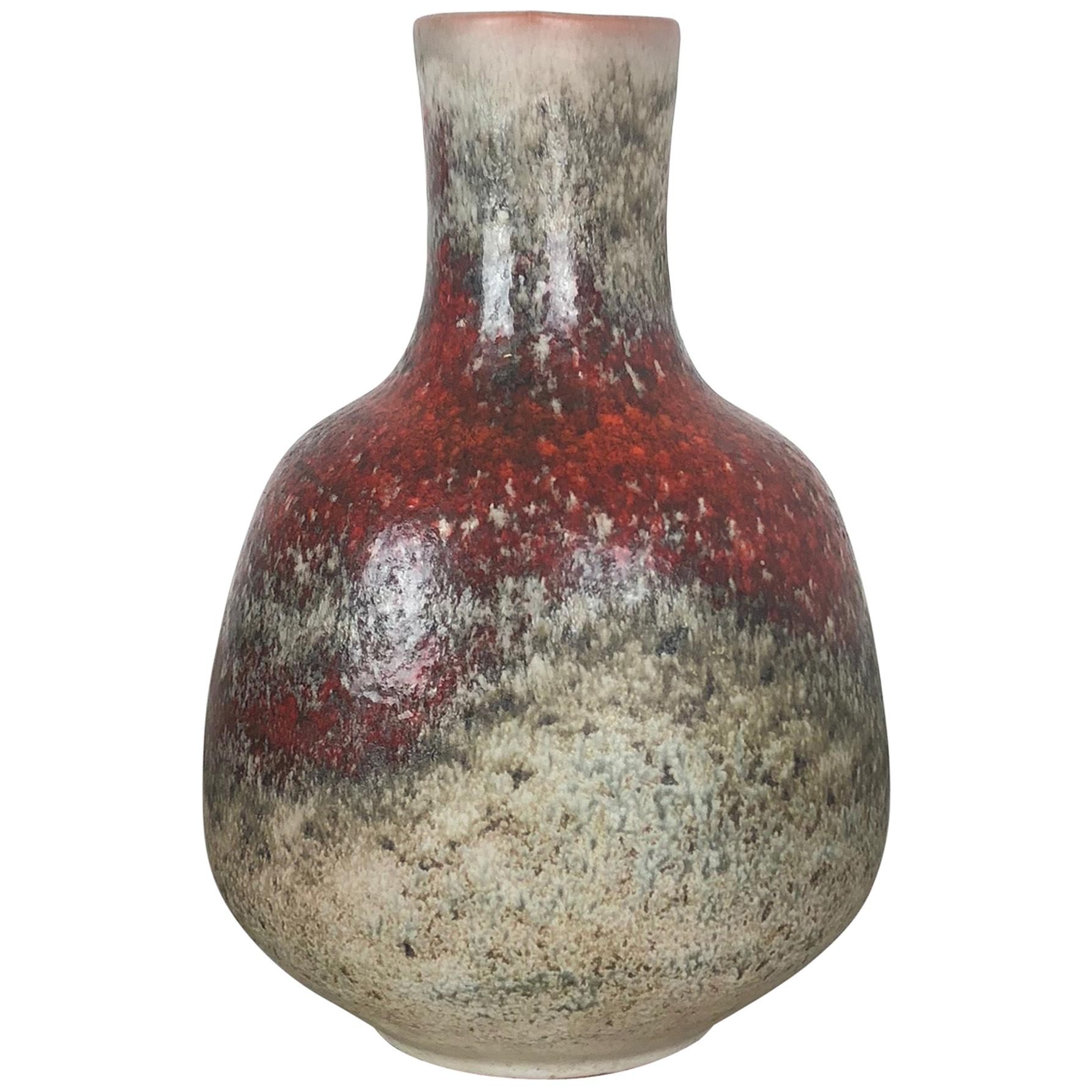 Bunte abstrakte Keramikvase von Karlsruher Majolika, Deutschland, 1950er Jahre im Angebot