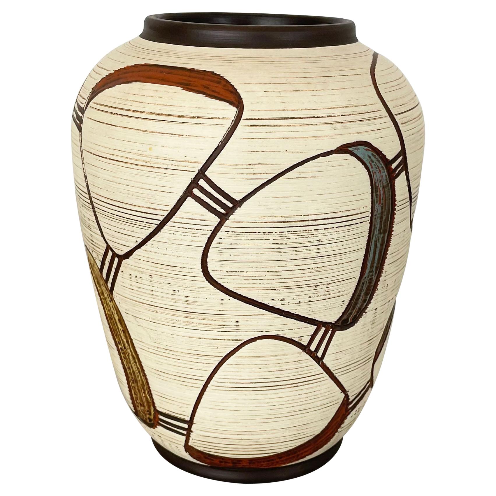 Colorful Abstract Ceramic Pottery Vase by Sawa Franz Schwaderlapp, Germany 1950s For Sale