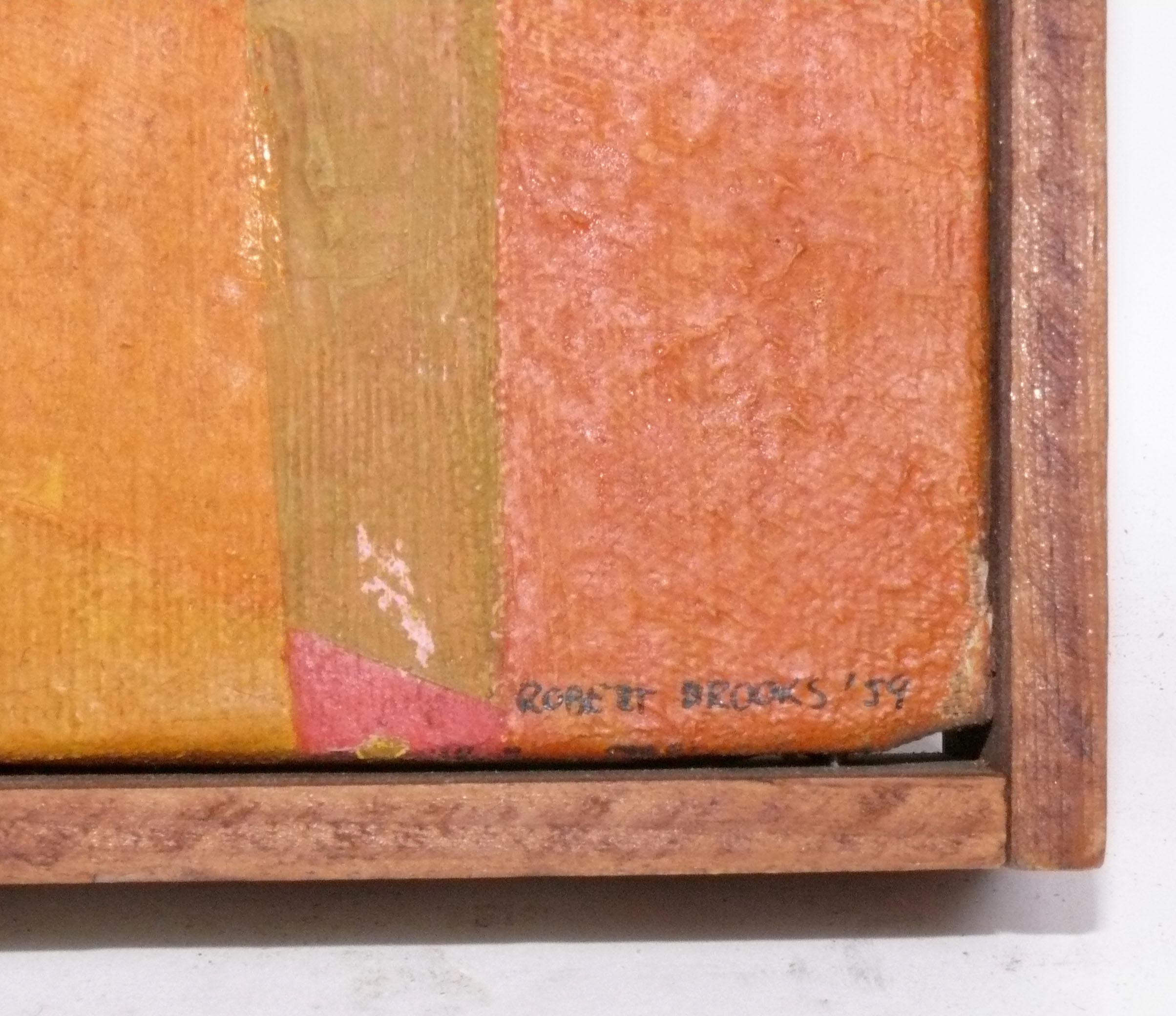 American Colorful Abstract Mid Century Modern Painting Robert Brooks 1959 17.25