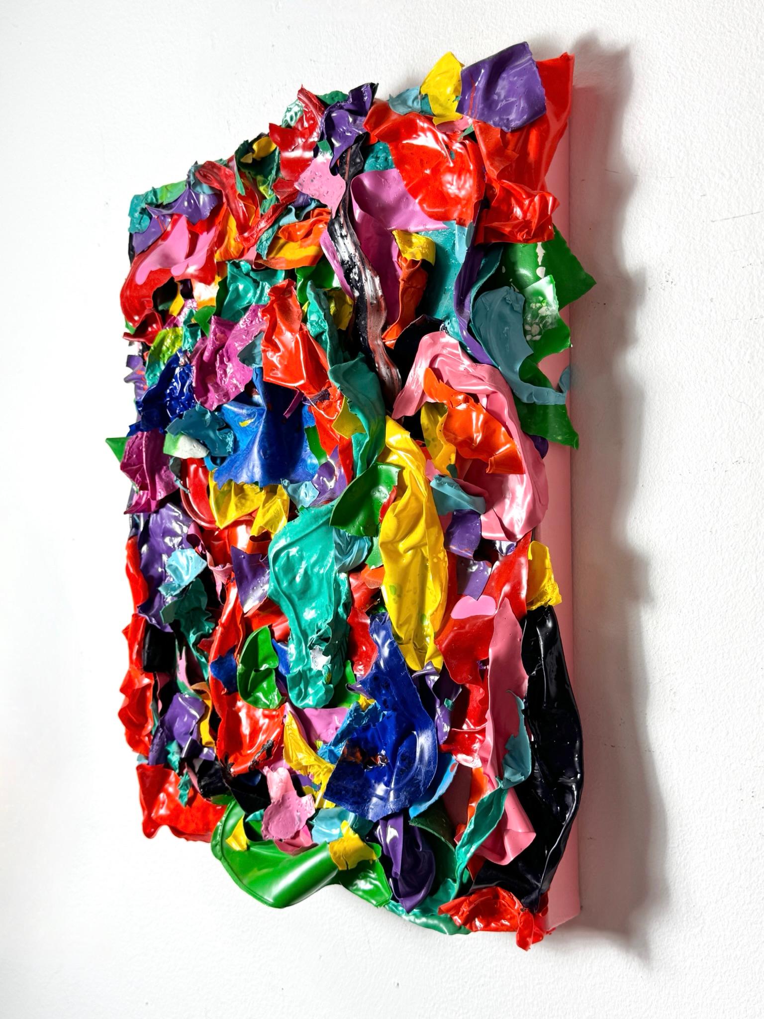 Unique abstract modern art wall sculpture by contemporary Michigan artist Jon Parlangeli circa 2016

Titled 