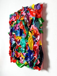 Colorful Abstract Modern 3D Acrylic Wall Sculpture Painting by Jon Parlangeli