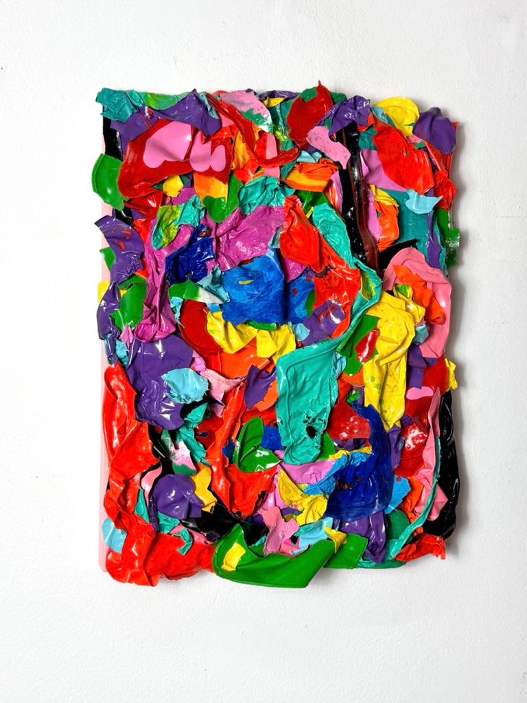 American Colorful Abstract Modern 3D Acrylic Wall Sculpture Painting by Jon Parlangeli For Sale