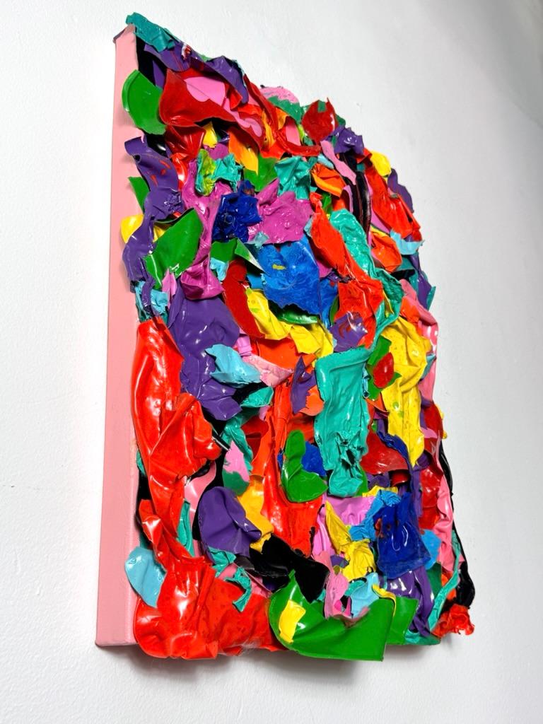 Colorful Abstract Modern 3D Acrylic Wall Sculpture Painting by Jon Parlangeli For Sale 3