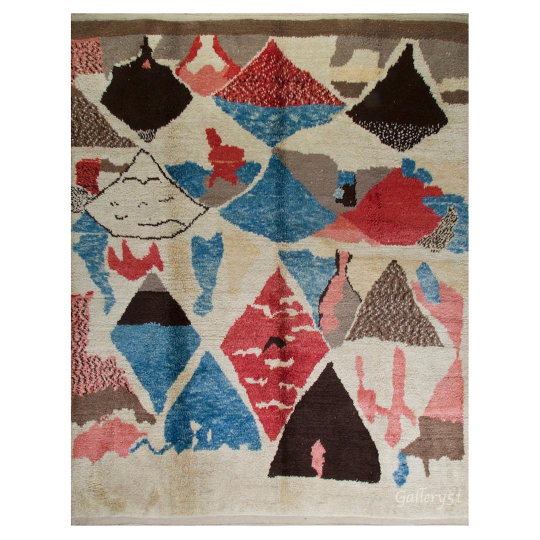 Bunt abstrakter moderner marokkanischer Teppich, alle Wolle, maßgefertigte Optionen verfügbar im Angebot