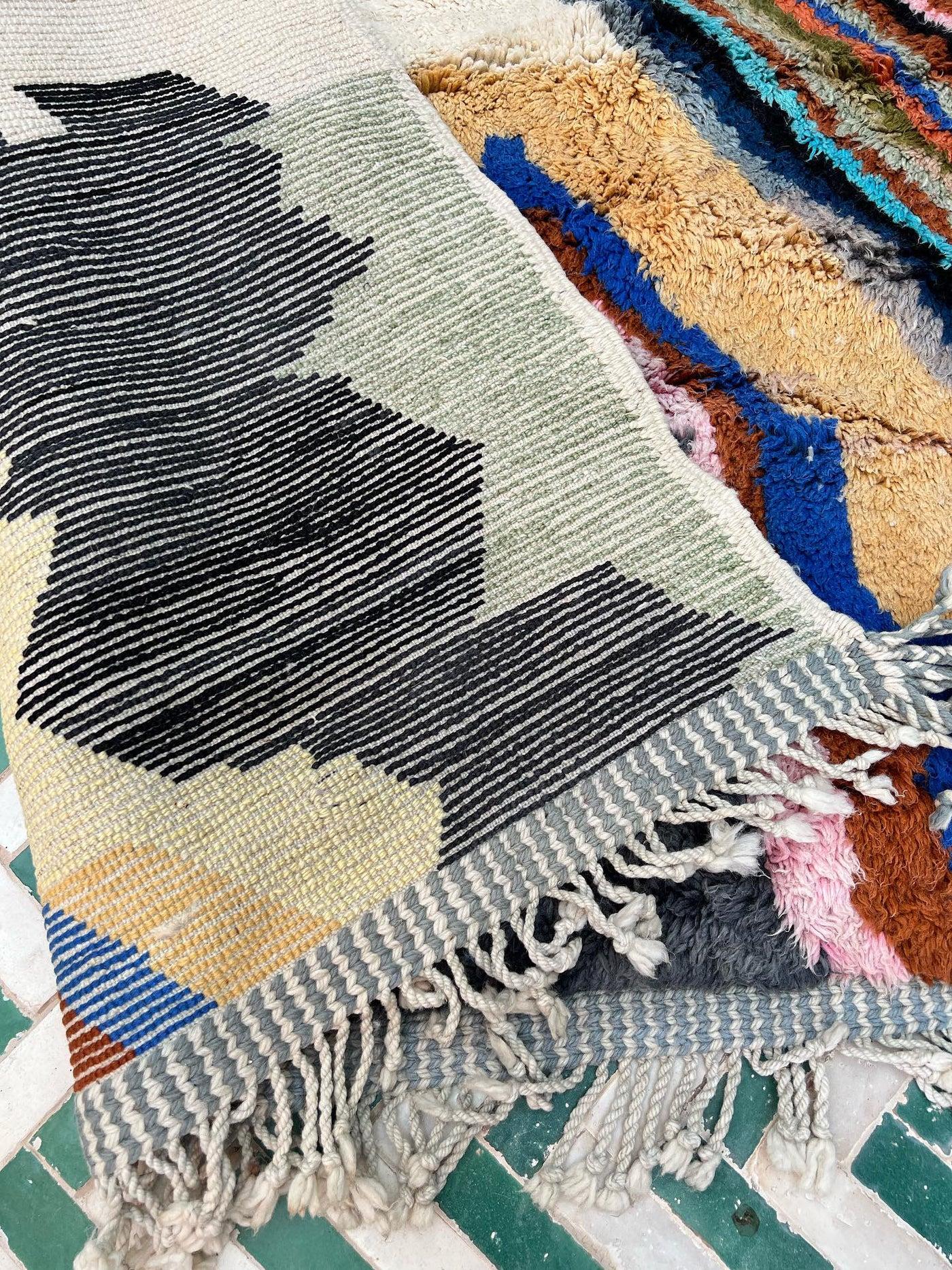 Bunter Abstrakter Moderner Marokkanischer Wollteppich Beni M'Rirt im Angebot 5