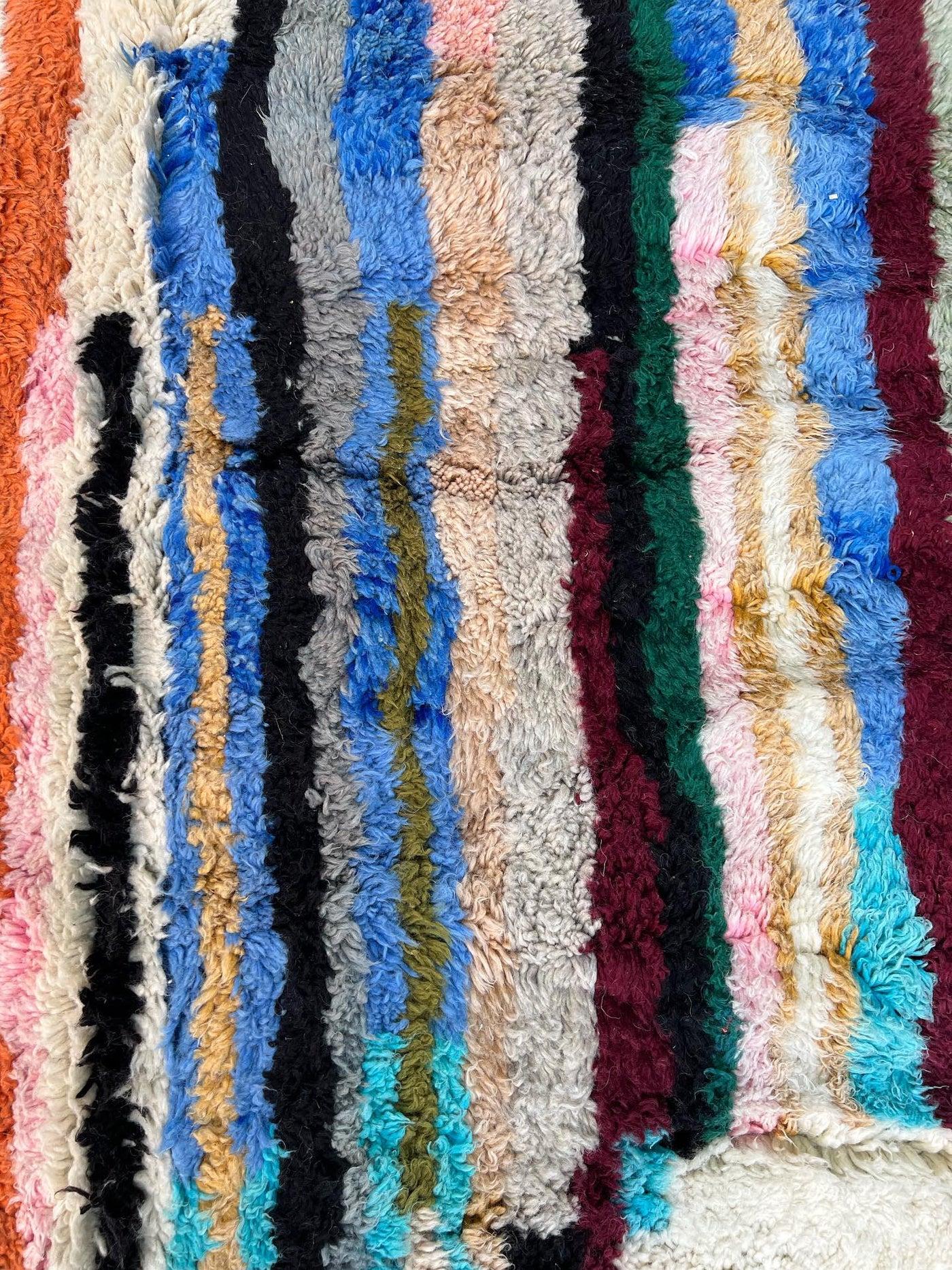 Bunter Abstrakter Moderner Marokkanischer Wollteppich Beni M'Rirt (Wolle) im Angebot