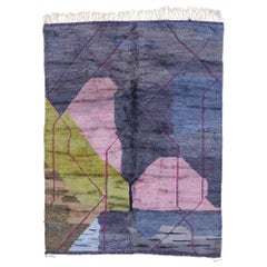 Colorful Abstract Moroccan Rug, Abstract Expressionism Meets Nomadic Charm