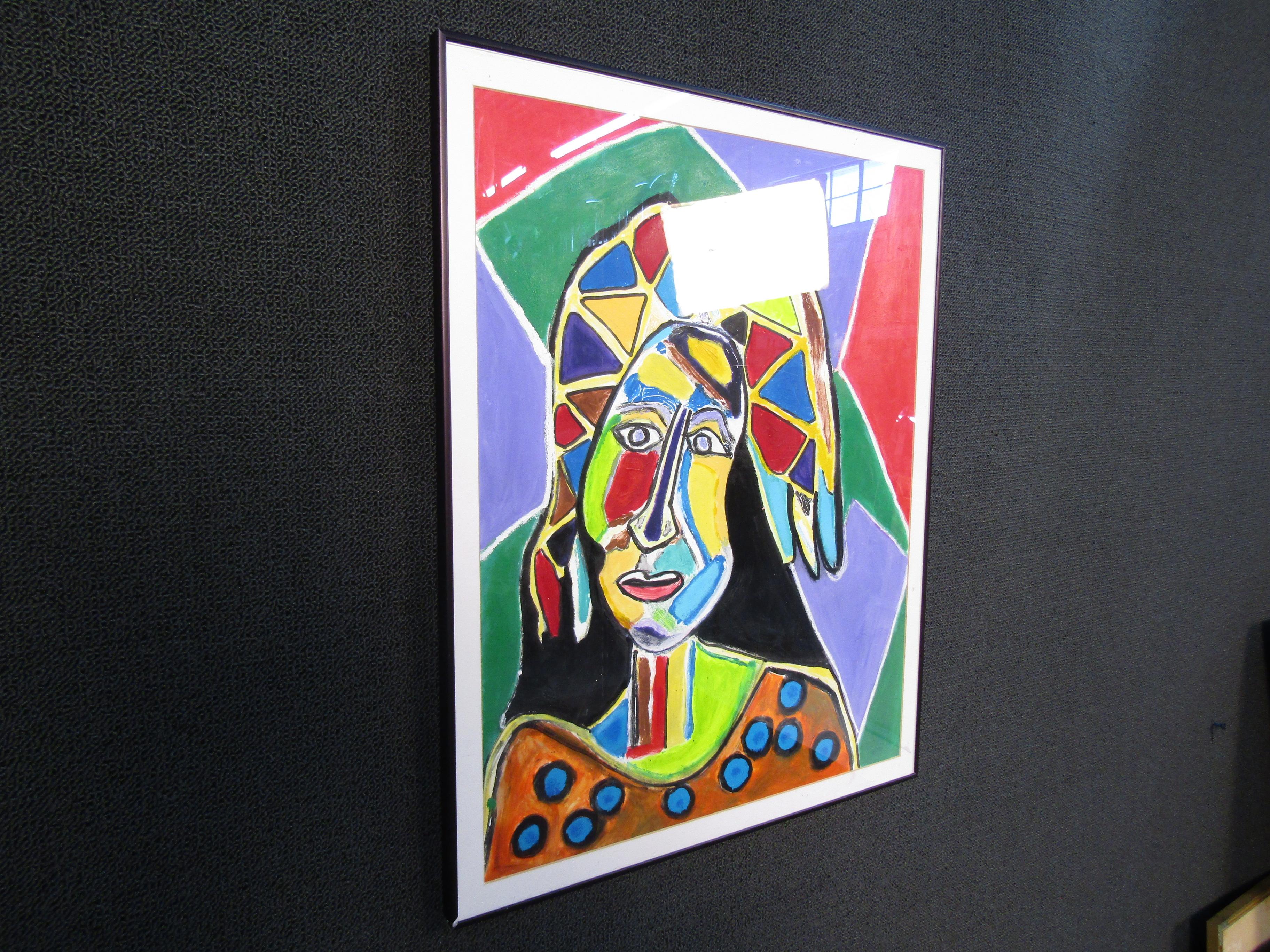Modern Colorful Abstract Painting Portrait For Sale