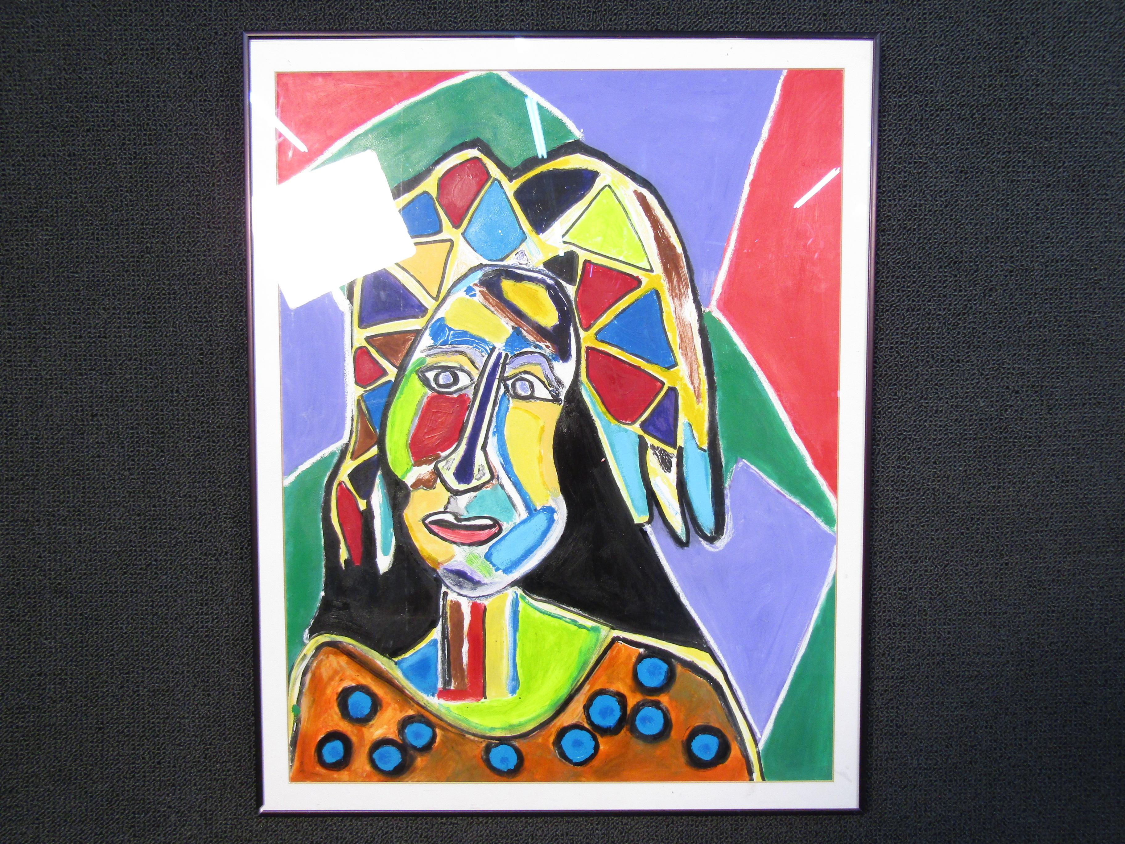 Colorful Abstract Painting Portrait In Good Condition For Sale In Brooklyn, NY