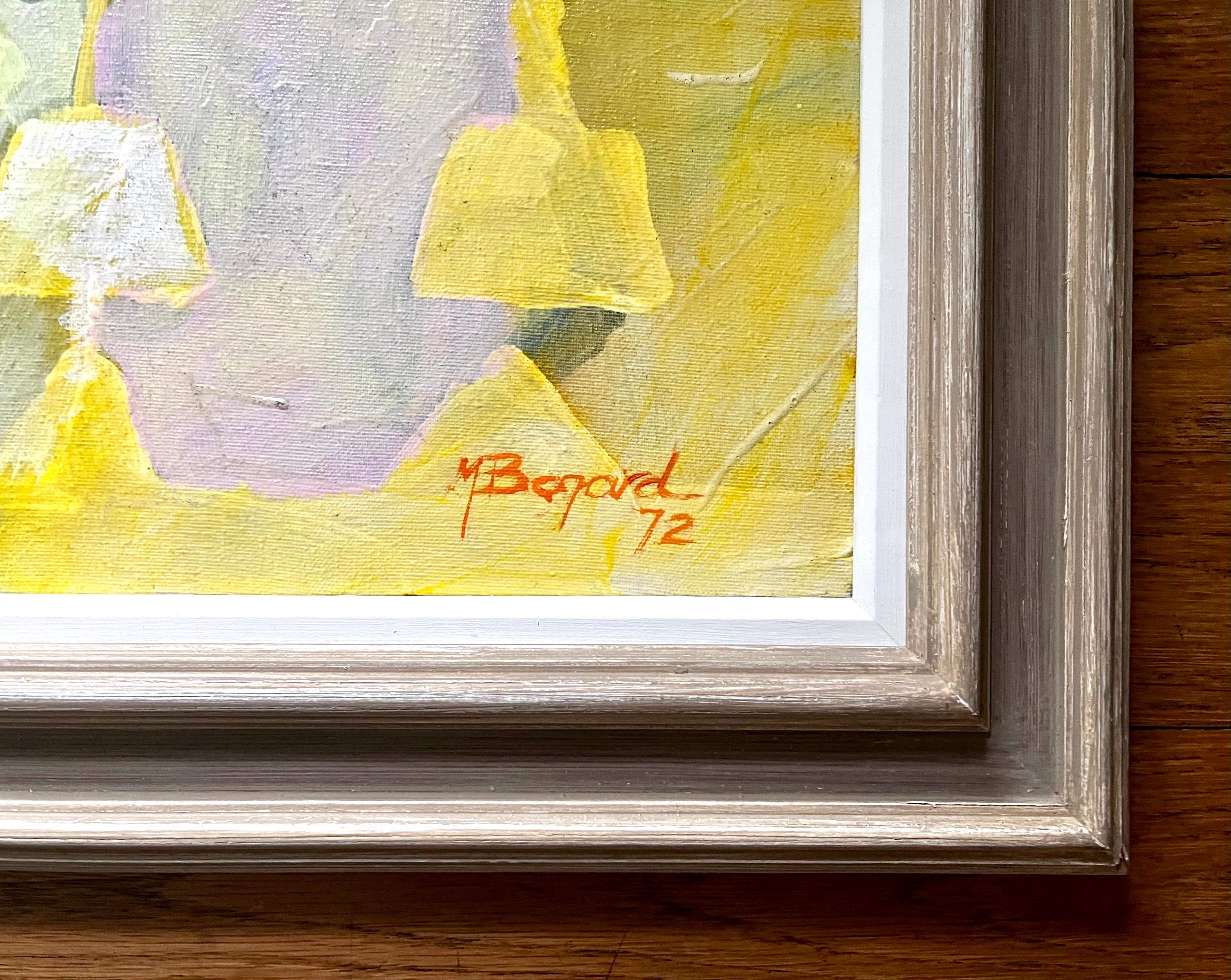 Paint on Canvas Abstract Still Life of Spring Flowers, signed Bogard, 1972 For Sale 1