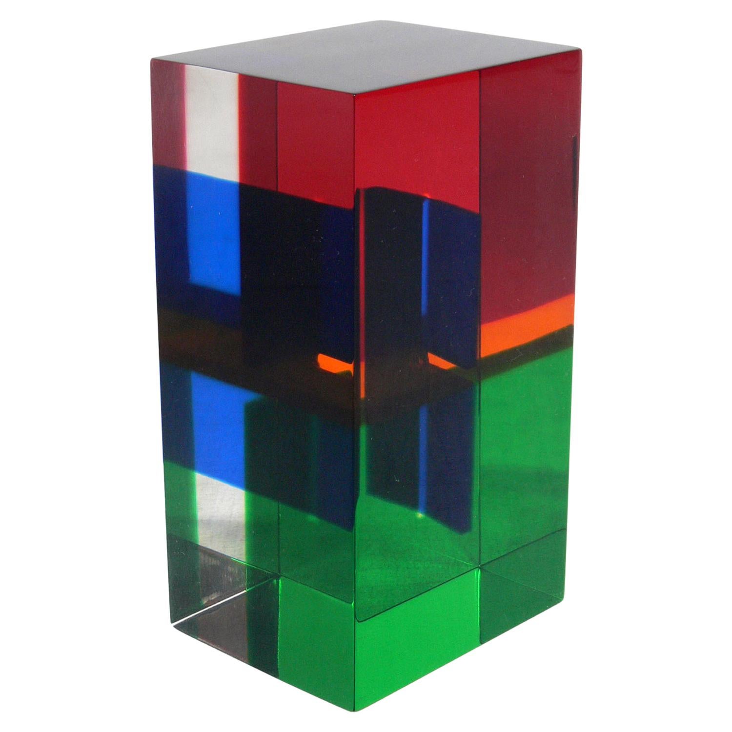Colorful Acrylic Sculpture by Vasa For Sale