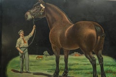 Colorful Advertising Chromolithograph Tin Sign with Famous Horse