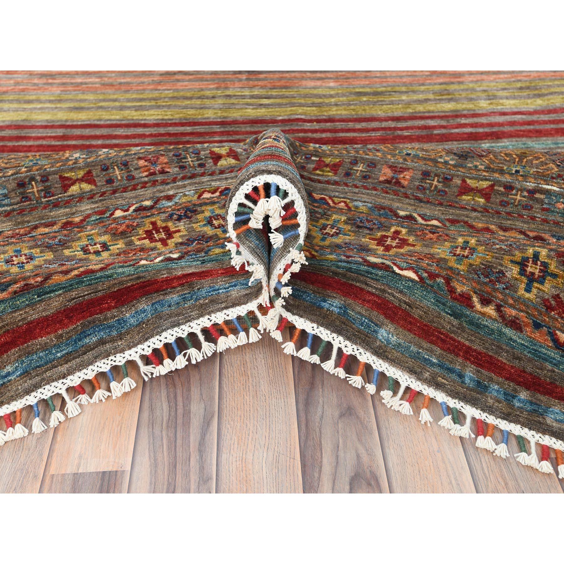Tapis oriental coloré afghan super Kazak noué à la main 9'10