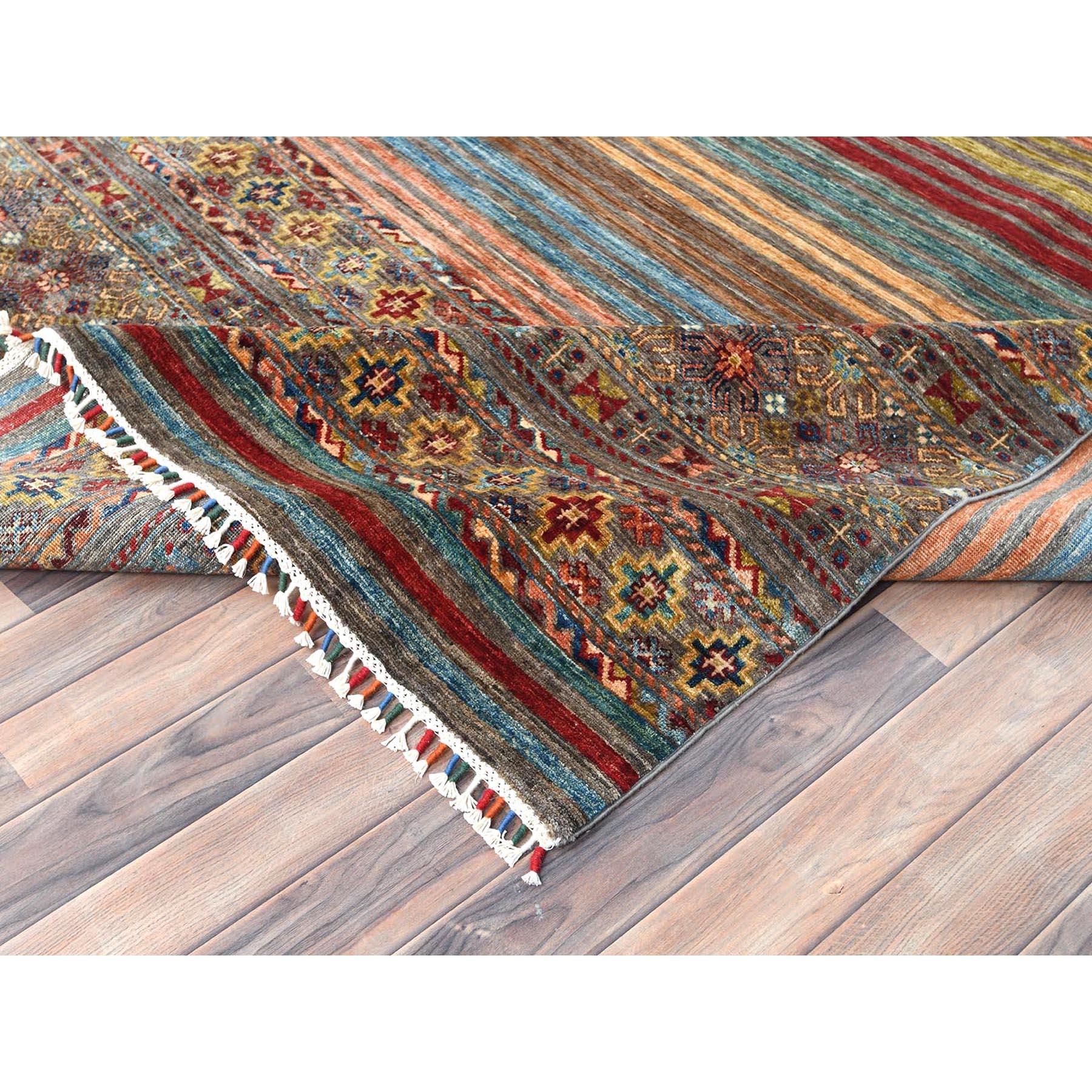 XXIe siècle et contemporain Tapis oriental coloré afghan super Kazak noué à la main 9'10