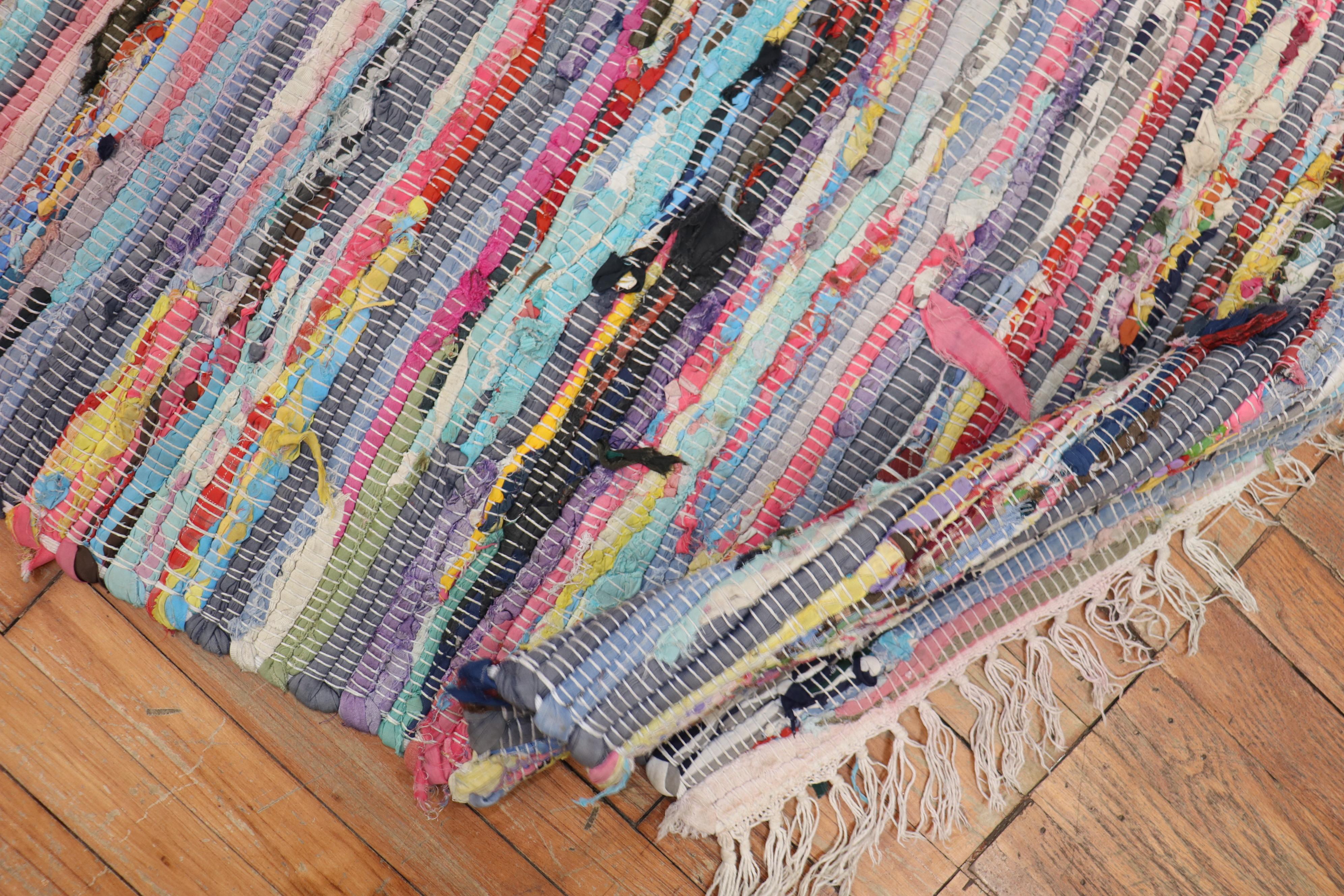 Colorful American Braid Runner For Sale 1