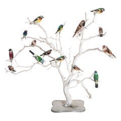 Colorful and Charming Folk Art Bird Tree