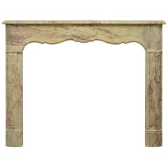 Colorful and Unique French Marble Regence Fireplace Mantel