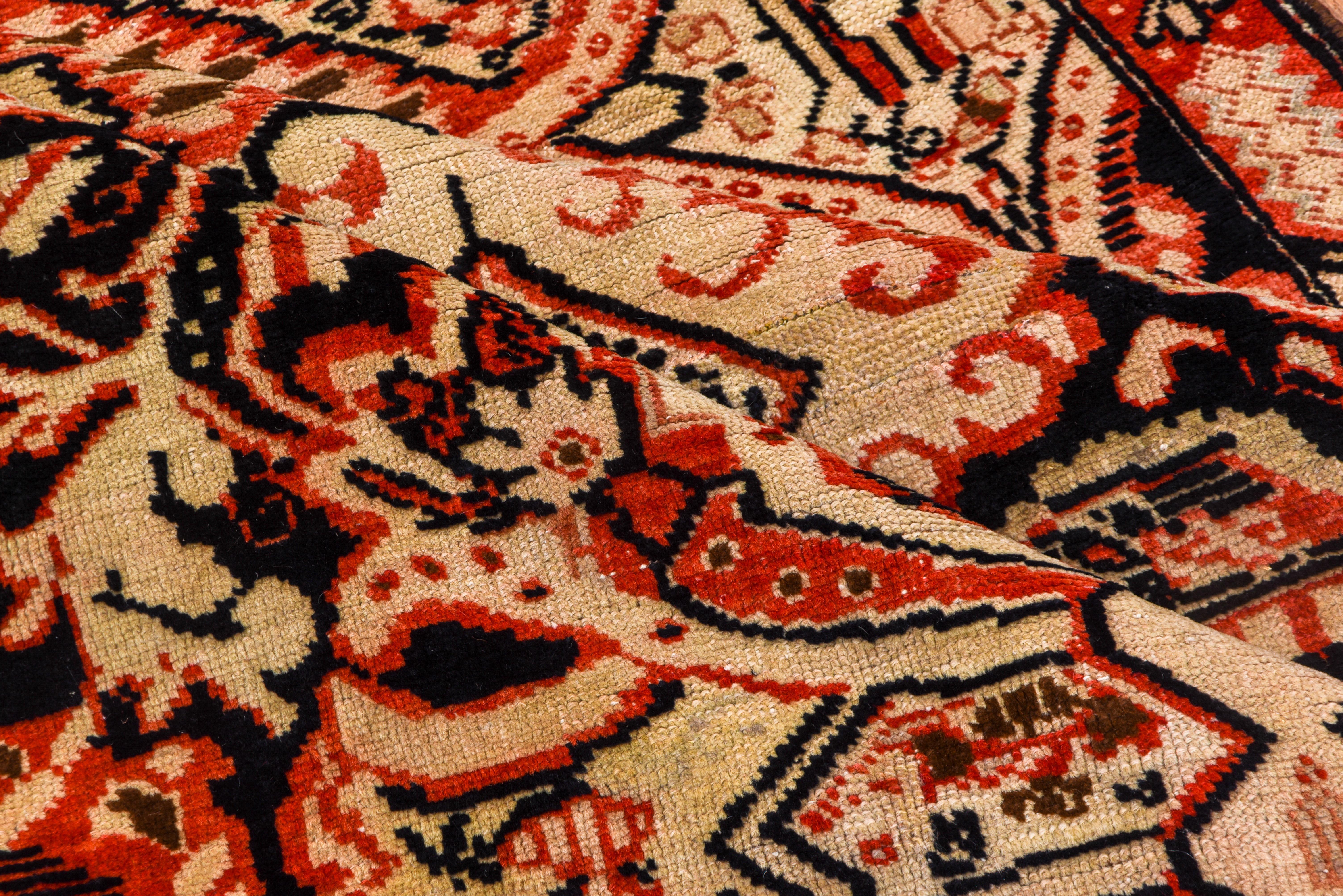 Hand-Knotted Colorful Antique Caucasian Karabagh Runner, Russian Czarist Style, circa 1920s For Sale