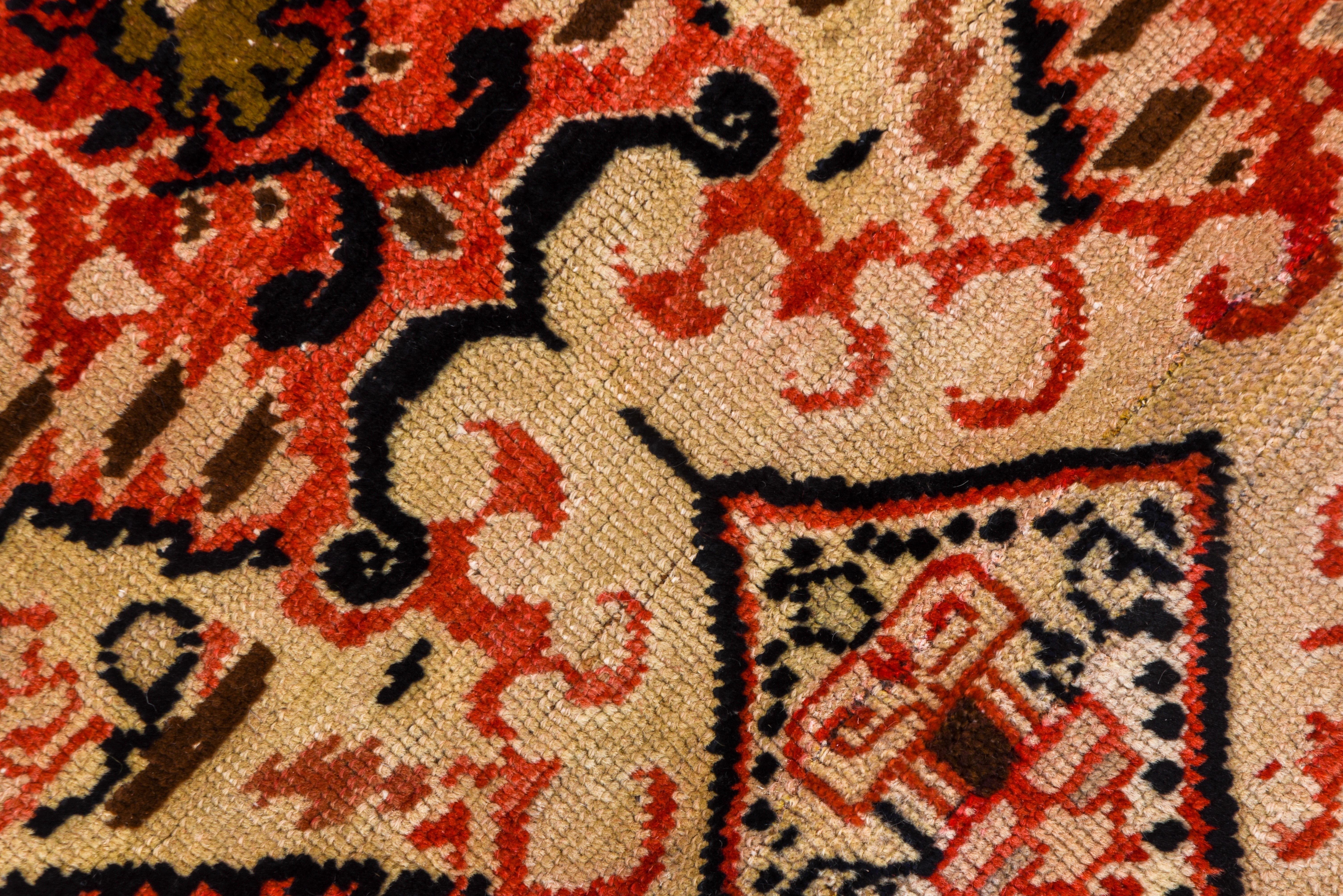 Wool Colorful Antique Caucasian Karabagh Runner, Russian Czarist Style, circa 1920s For Sale