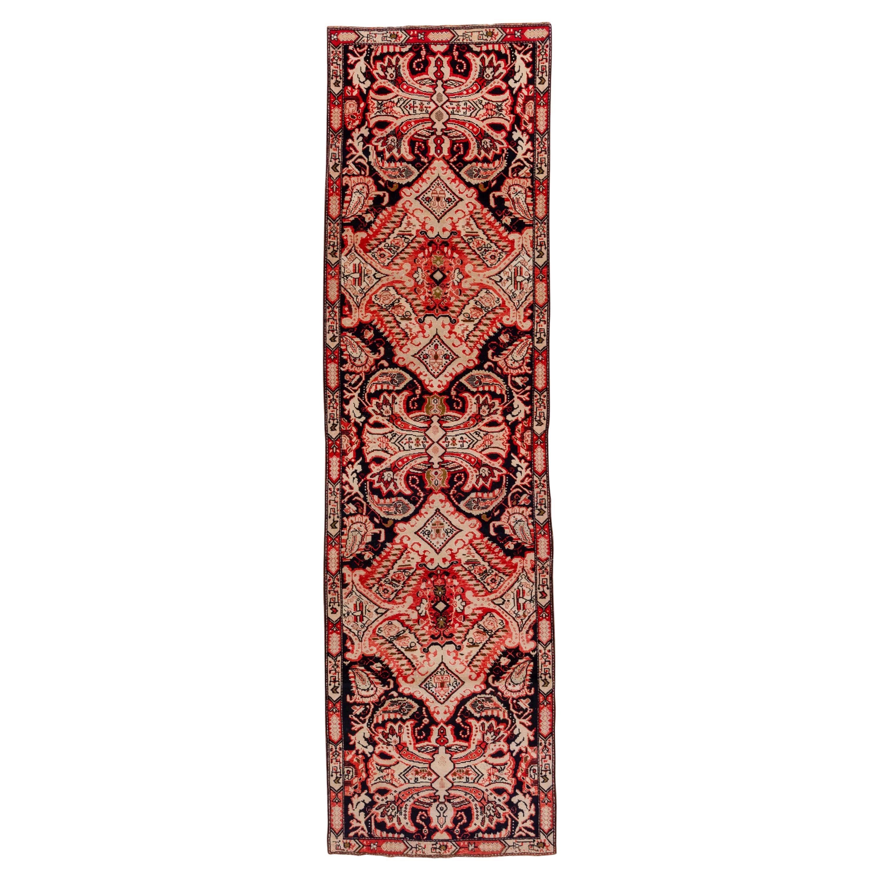 Colorful Antique Caucasian Karabagh Runner, Russian Czarist Style, circa 1920s For Sale