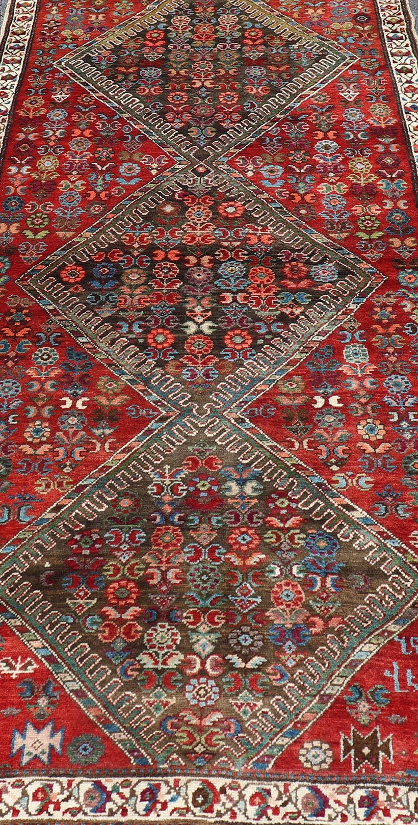 Colorful Antique Caucasian Karabagh with Tribal Design in Rich Jewel Colors For Sale 2