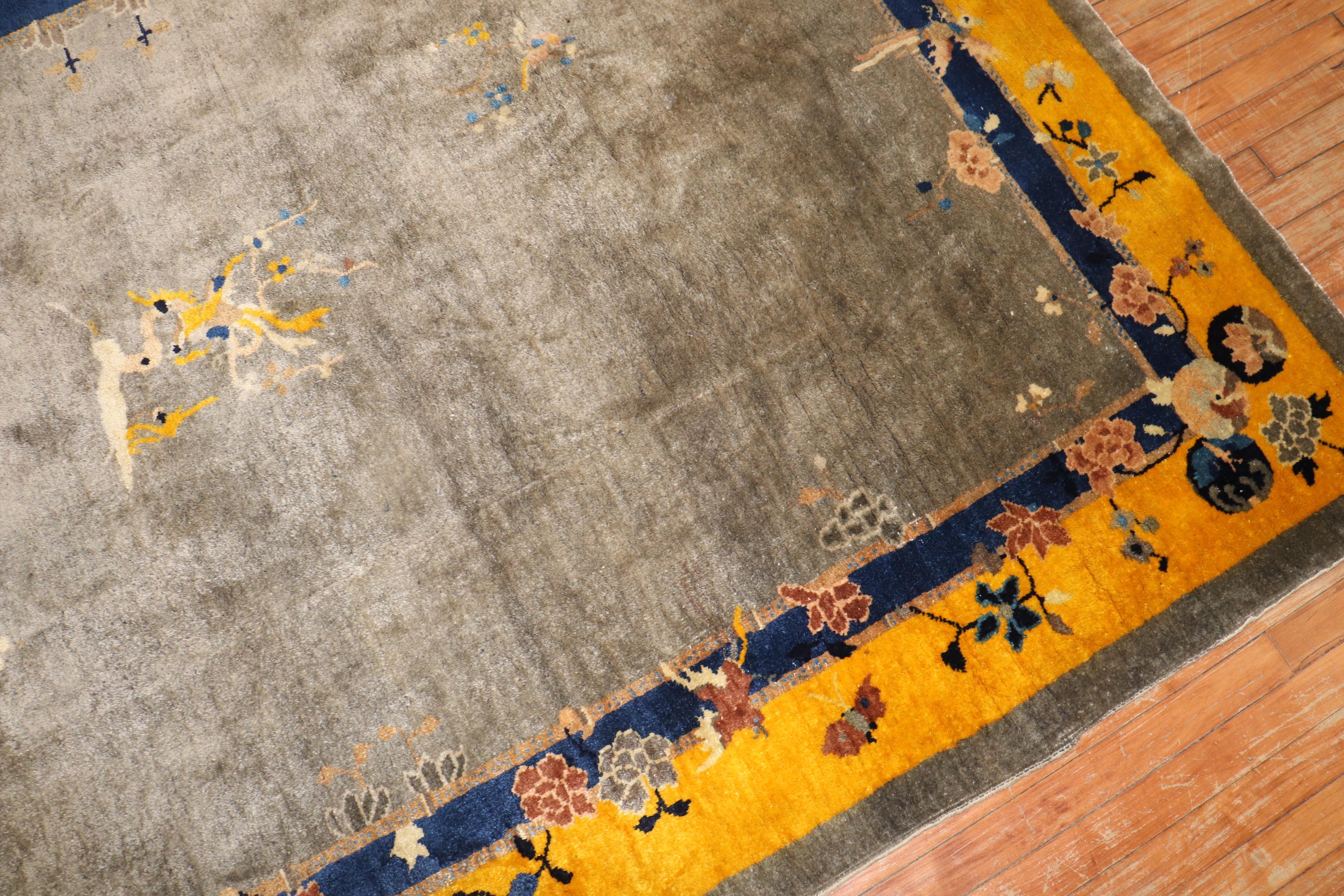 Colorful Antique Chinese Peking Rug For Sale 3