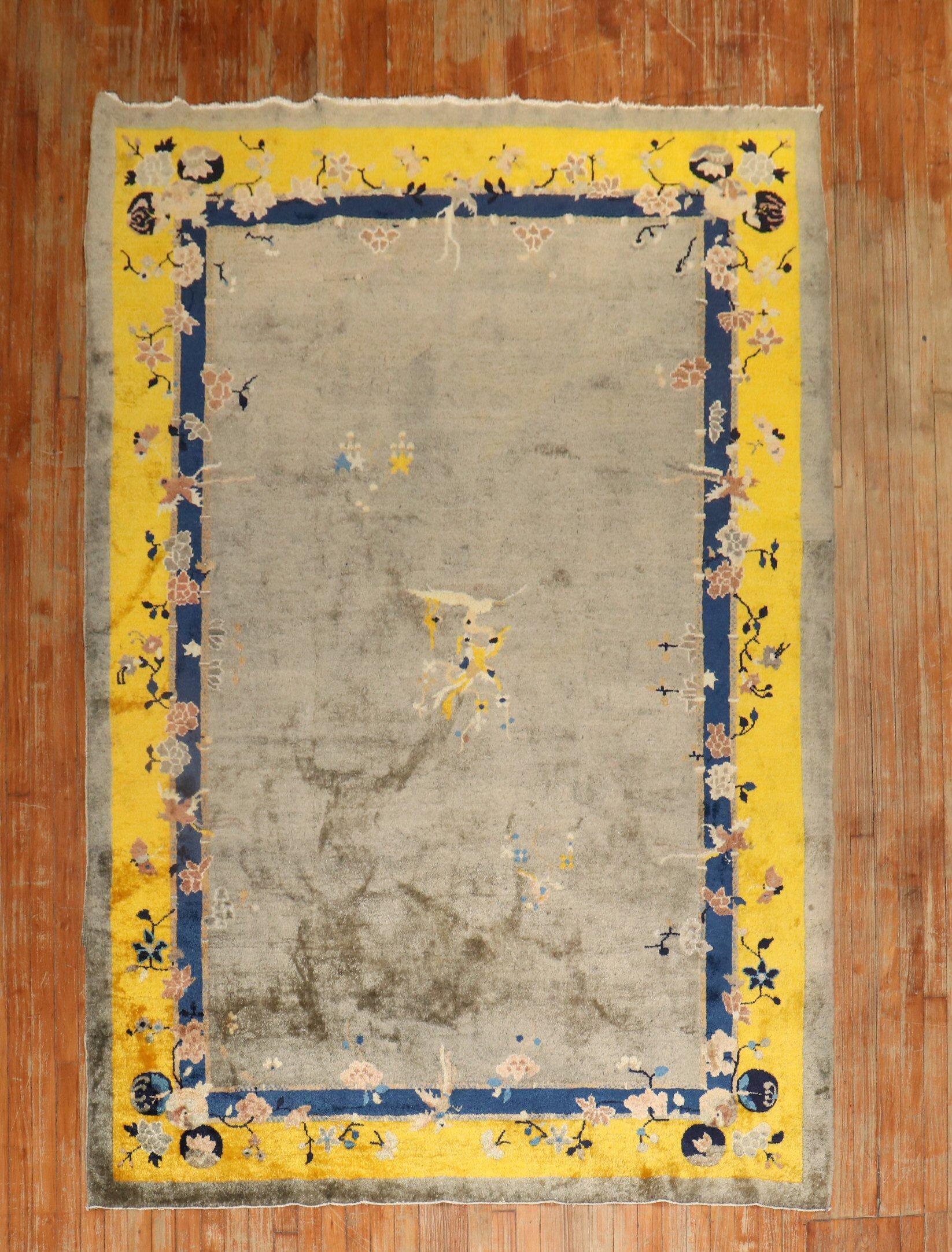Colorful Antique Chinese Peking Rug For Sale 5