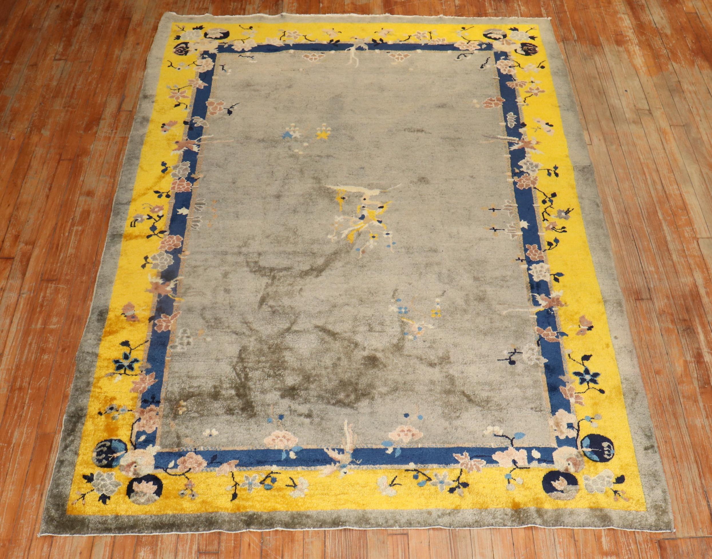 Colorful Antique Chinese Peking Rug For Sale 6