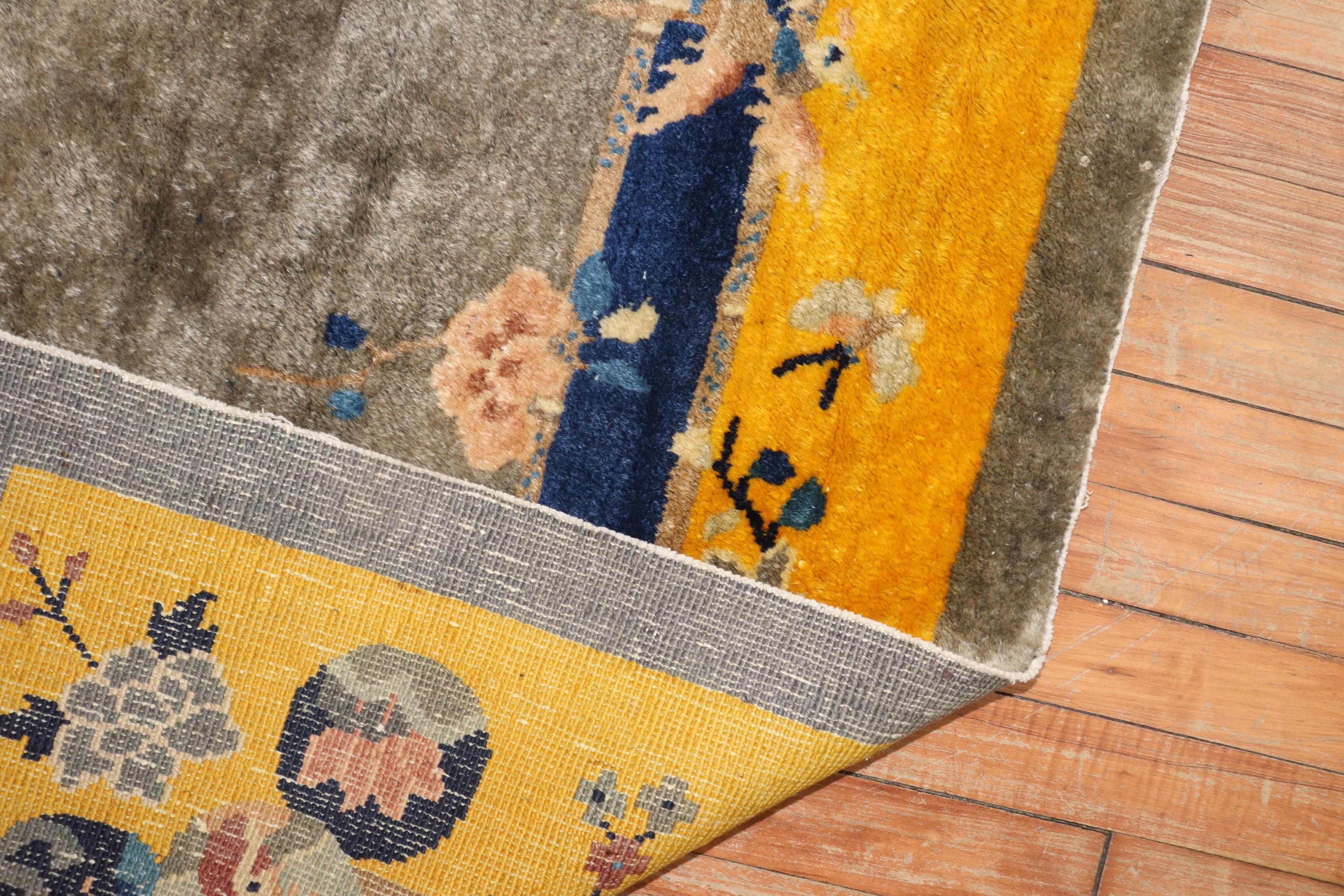 20th Century Colorful Antique Chinese Peking Rug For Sale