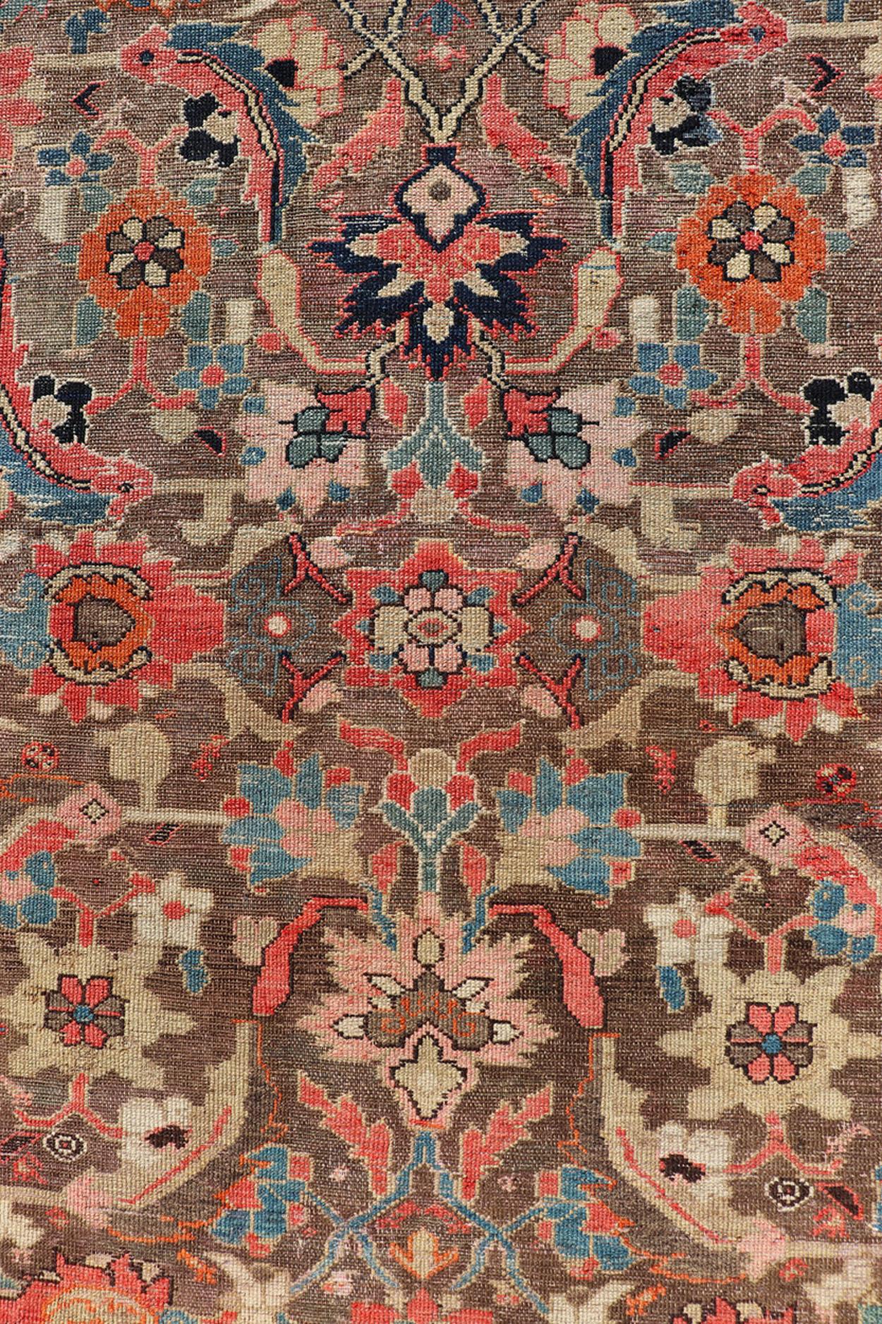 Tappeto antico e colorato Malayer Gallery con disegno all-over in vendita 1