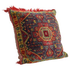 Colorful Antique Hand Woven Persian Pillow in Wool